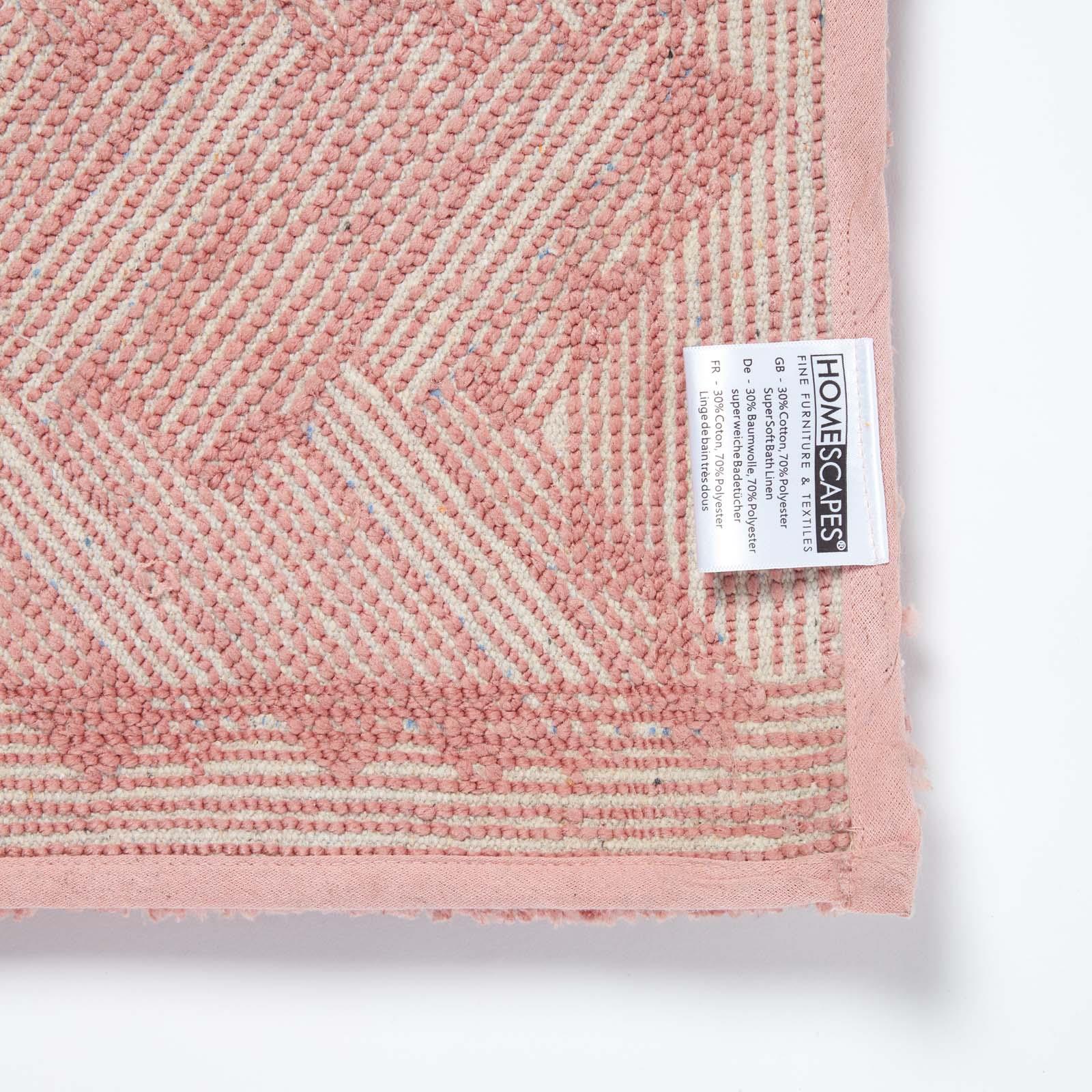 Super Absorbent Thick Pile Chevron Pattern Bath Mat & Non Slip Latex