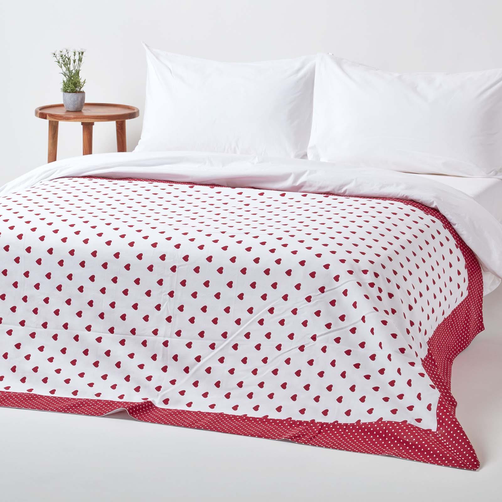 Cotton Pink Heart Decorative Sofa Throw, Red Polka Dots, Blue Stars and Stripes - Picture 11 of 55