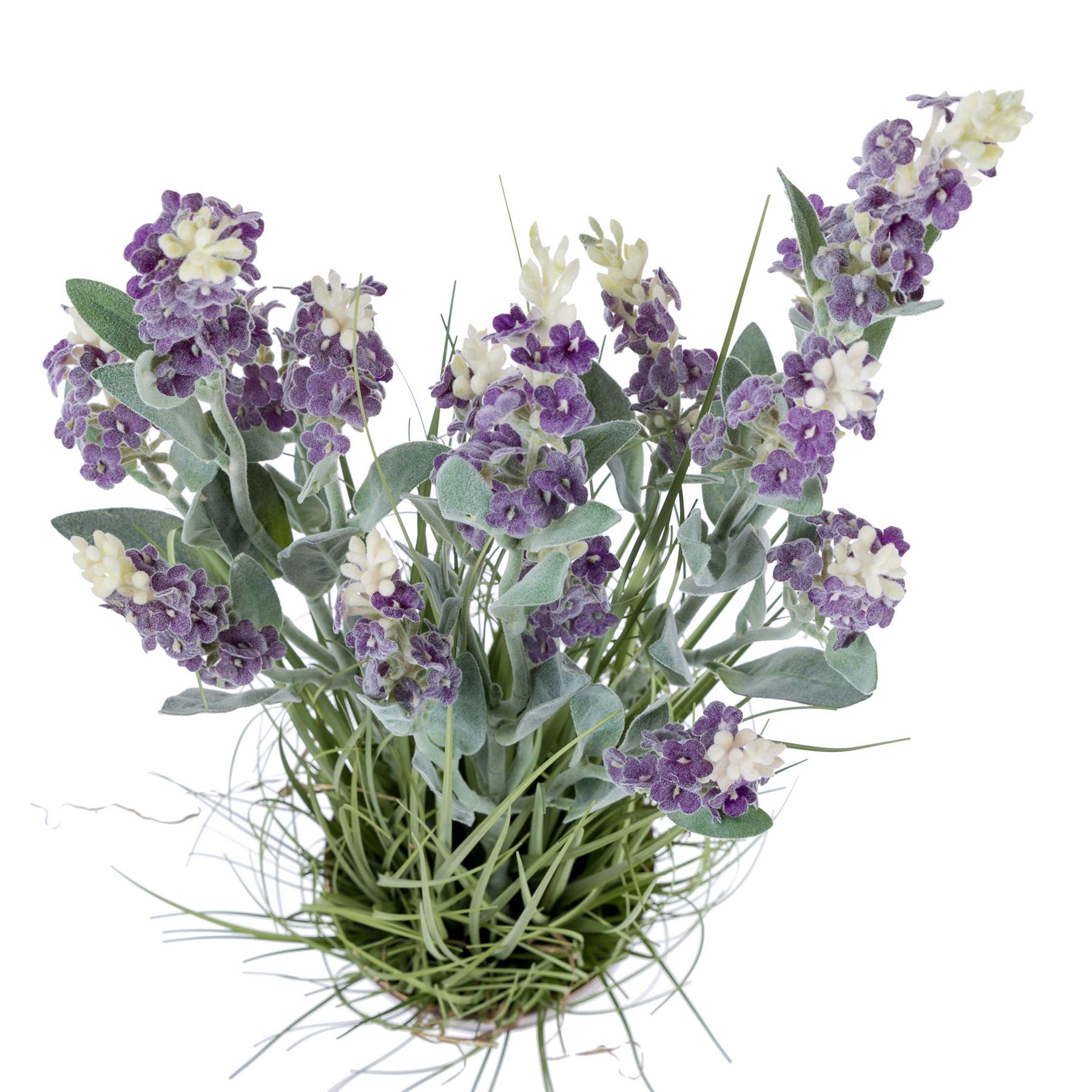 Artificial Lavender Plant with Long Realistic Leaves in Metallic