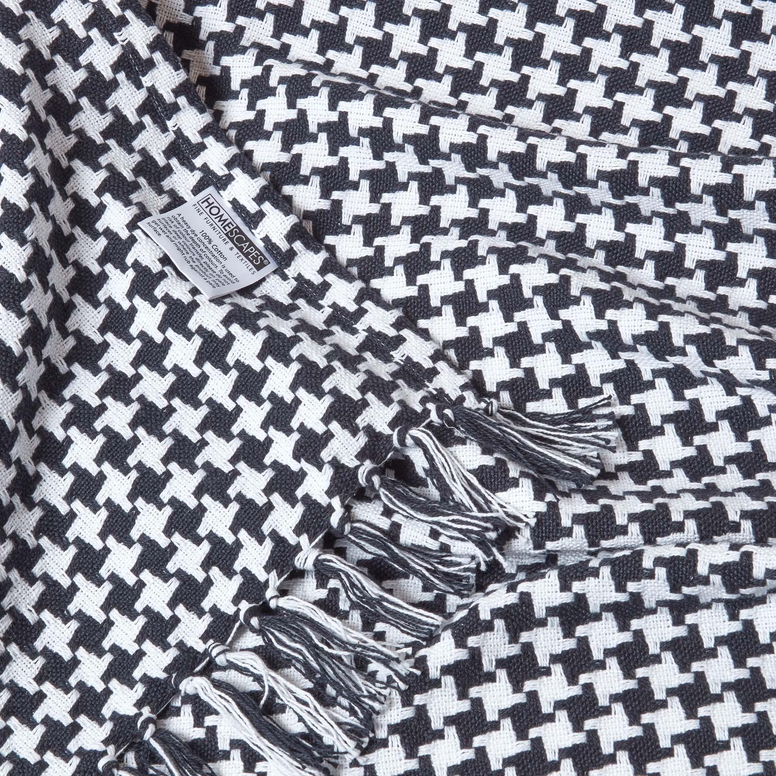 Houndstooth Cotton Check Extra Large Sofa Bed Throws Blanket Dogtooth Bedspreads - Picture 9 of 25