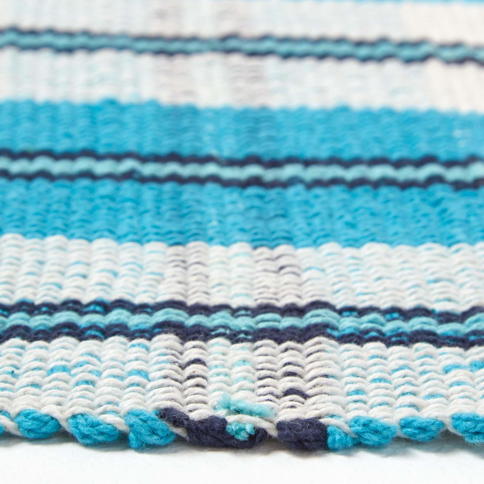 Handwoven Geometric & Checked Pattern Contemorary Style Cotton Hallway Runner - Picture 15 of 36