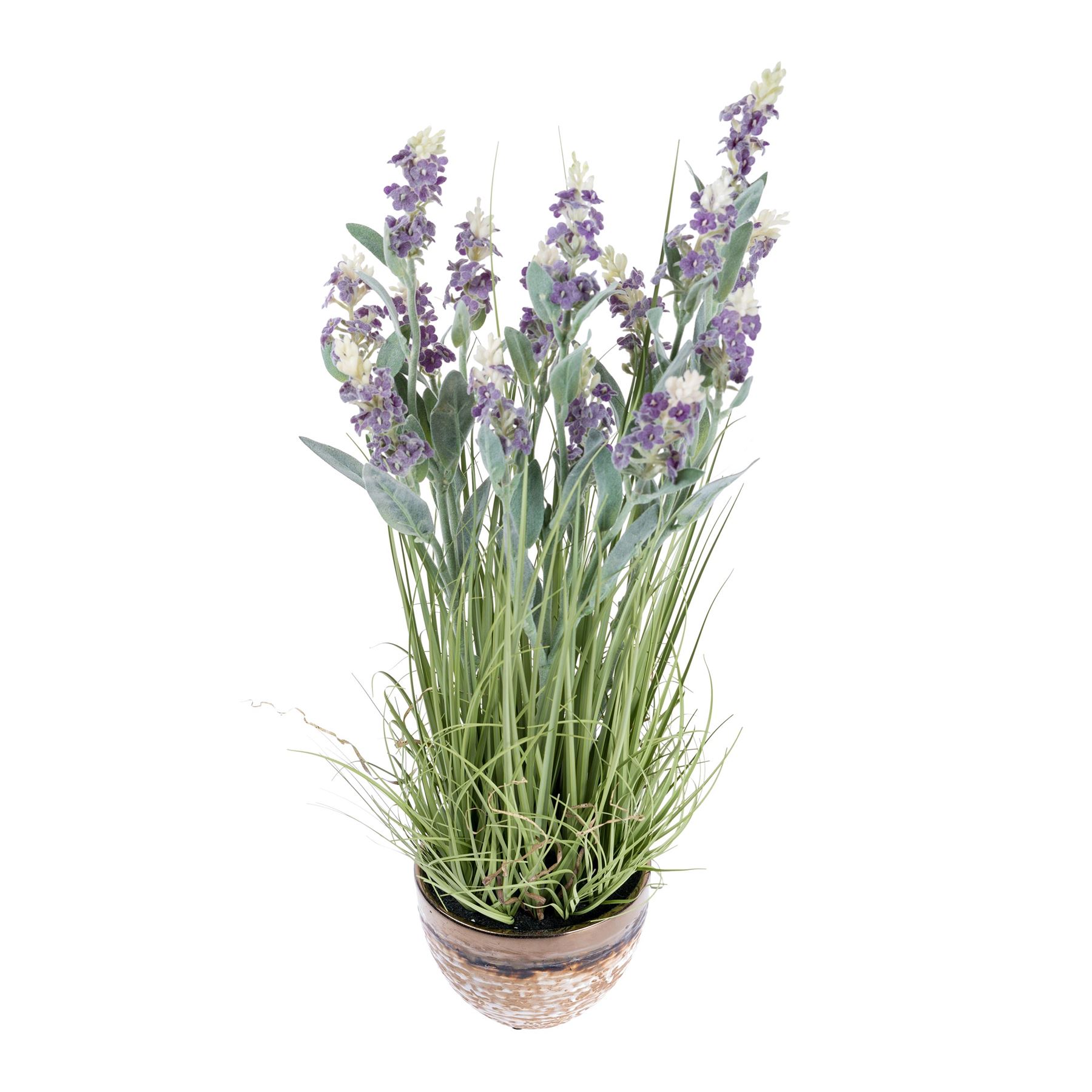 Artificial Lavender Plant with Long Realistic Leaves in Metallic