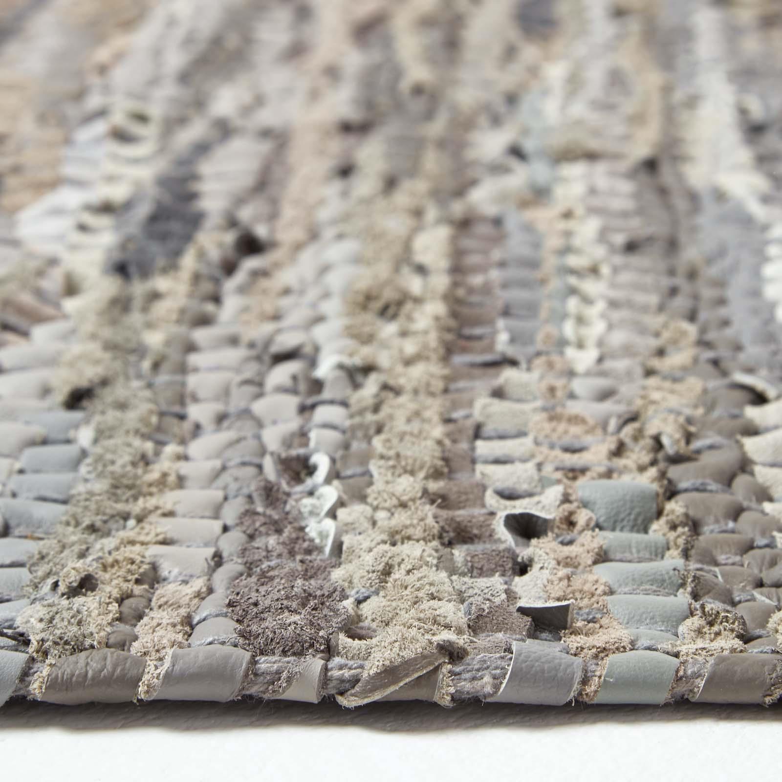 Denver Leather Woven Rugs Black and Chocolate, Modern, Rectangle - Picture 21 of 22