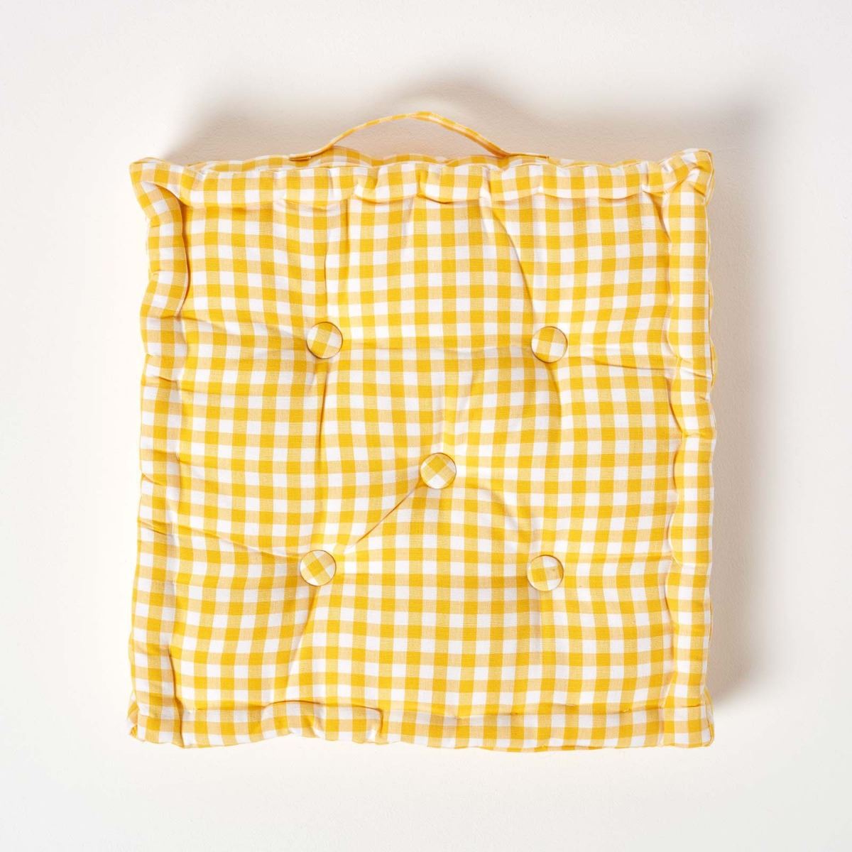 Gingham Check Large Floor Cushions Outdoor Garden Dining Booster Seat Pads - Picture 22 of 25