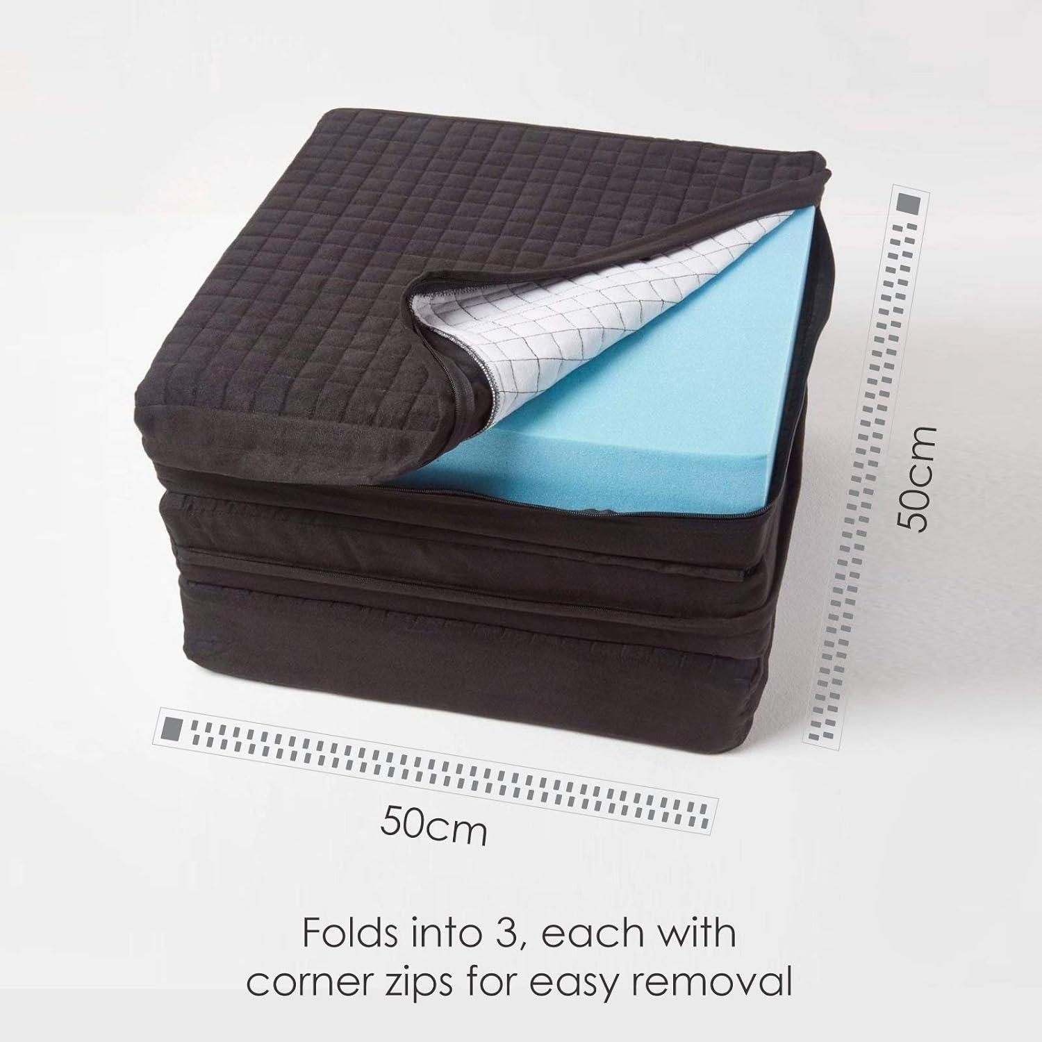 3 Seater Quilted Orthopaedic Booster Cushion Cover with Zip - Picture 33 of 50
