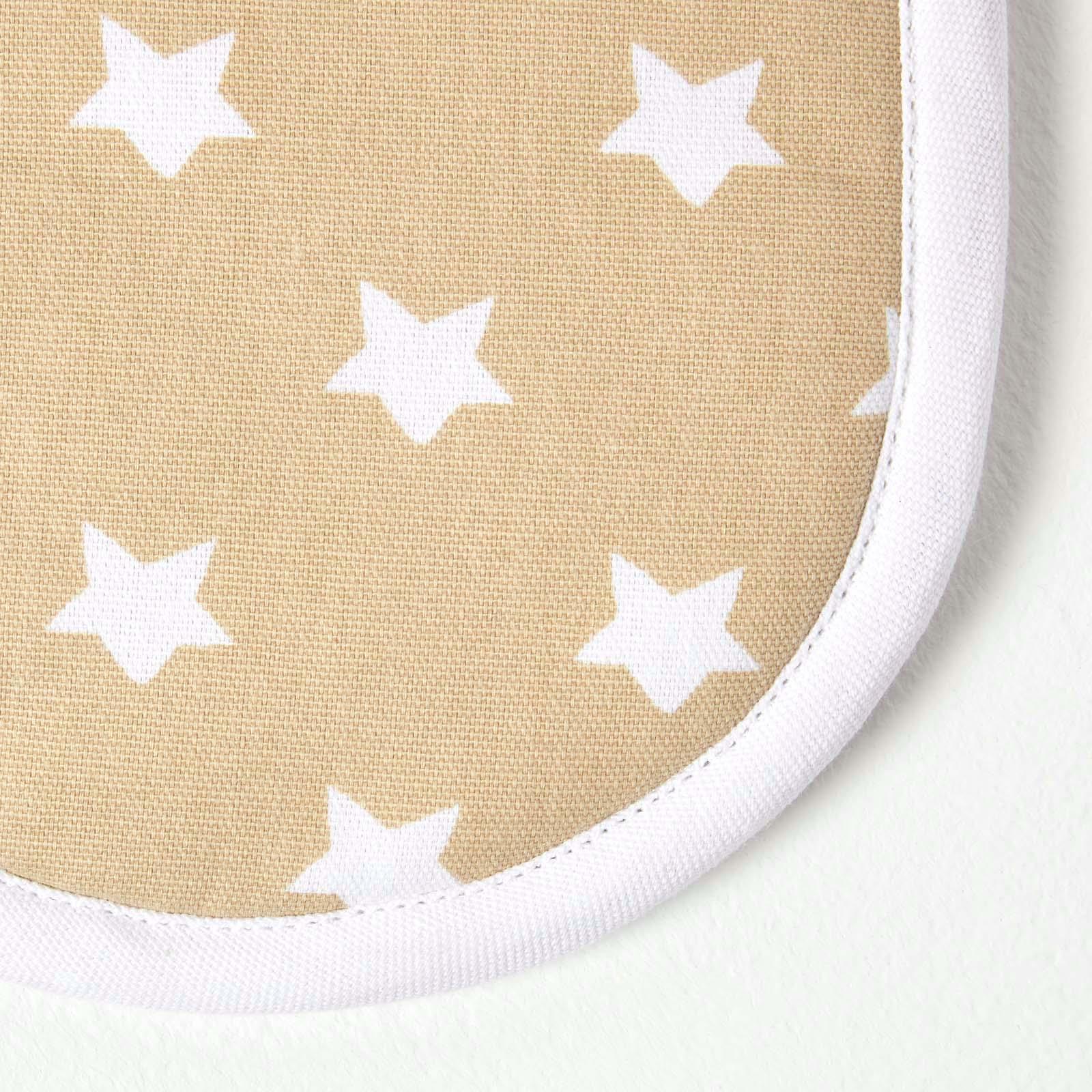 Cotton Beige And White Stars Kitchen Double Oven Gloves Apron Towel Pot Holder - Picture 10 of 26