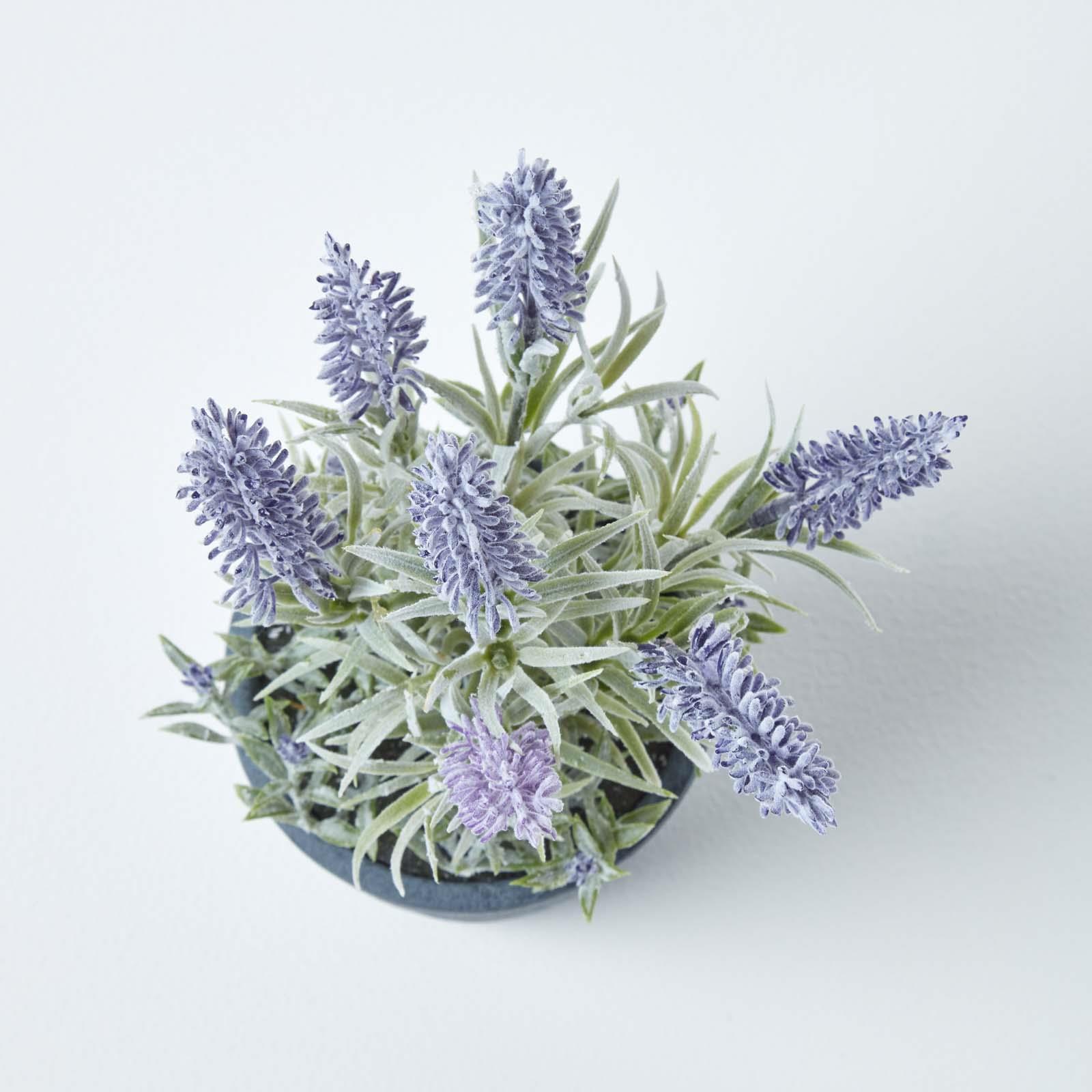 Artificial Lavender Plants in Decorative Vintage Pot for Home/Office