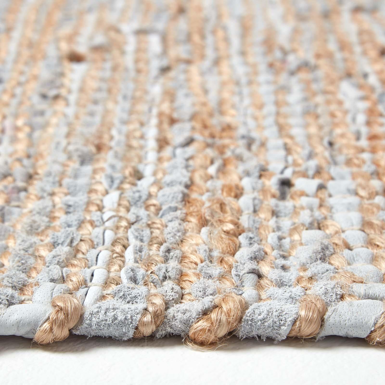 Madras Leather Hemp Rugs for Living Rooms, Brown, Natural - Picture 20 of 20