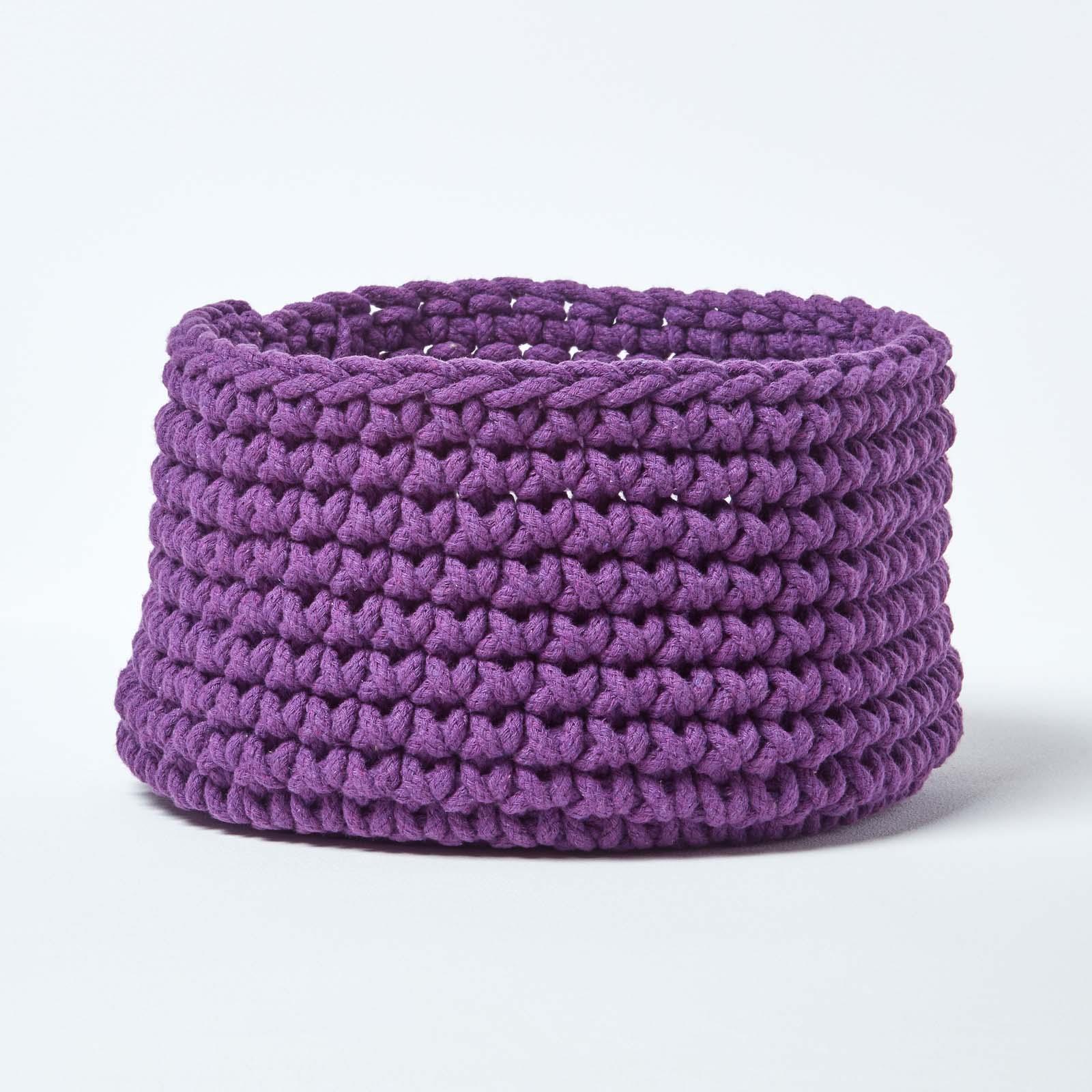 100% Cotton Round Knitted Storage Basket Books & Cloths Storage Handmade Basket - Picture 32 of 135