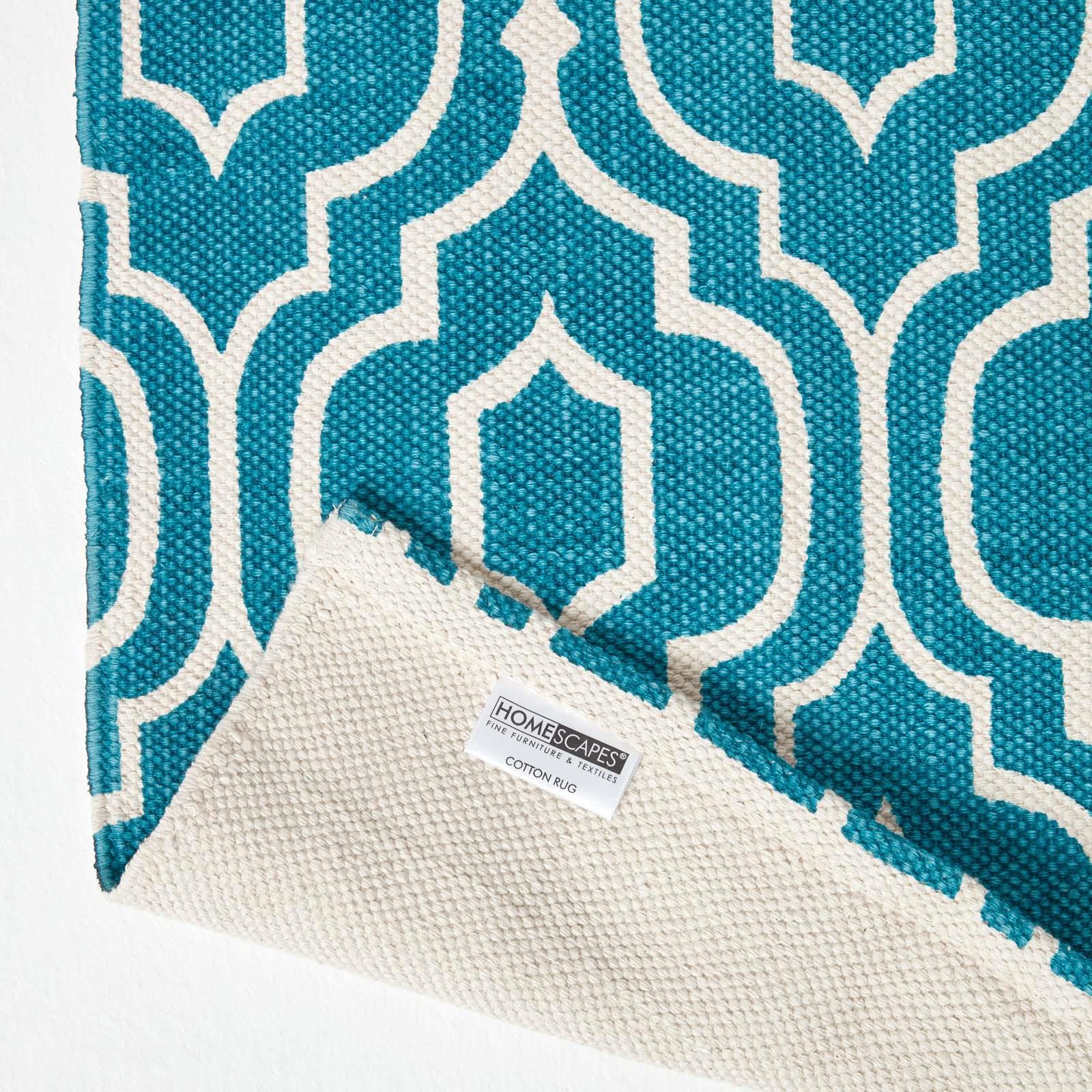 Handwoven Hallway Runner 100% Cotton Hall Rug Multicolour Geometric Printed - Picture 41 of 41