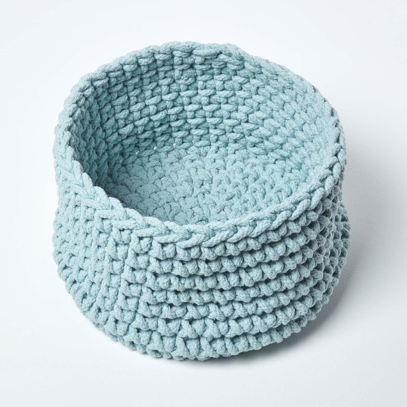 100% Cotton Round Knitted Storage Basket Books & Cloths Storage Handmade Basket - Picture 96 of 135