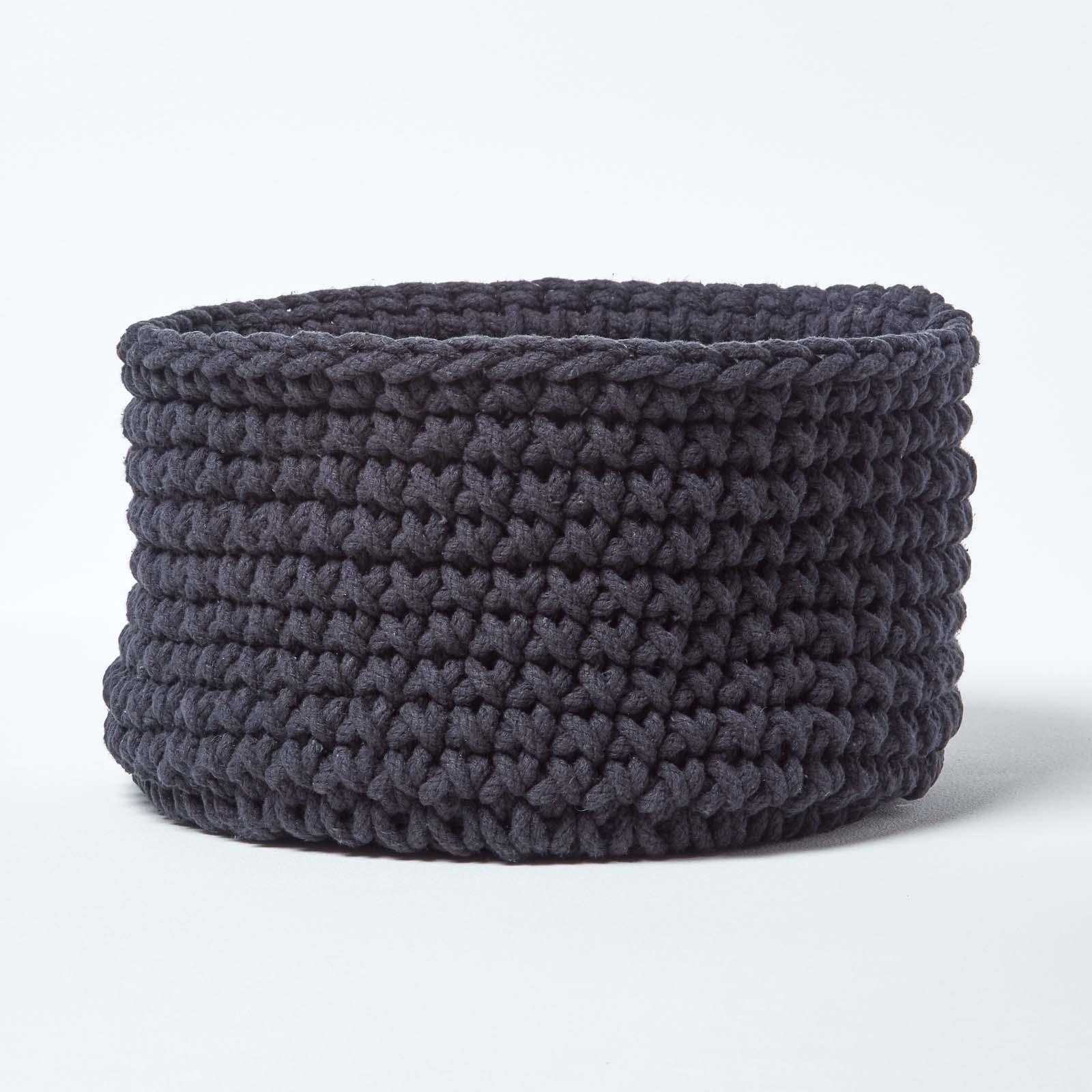 100% Cotton Round Knitted Storage Basket Books & Cloths Storage Handmade Basket - Picture 3 of 135