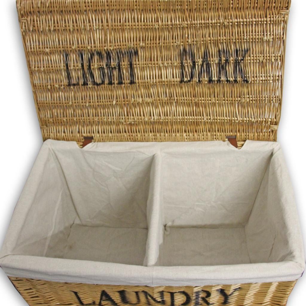 Laundry Wicker Basket Cotton Lining With Lid Home Bathroom Storage