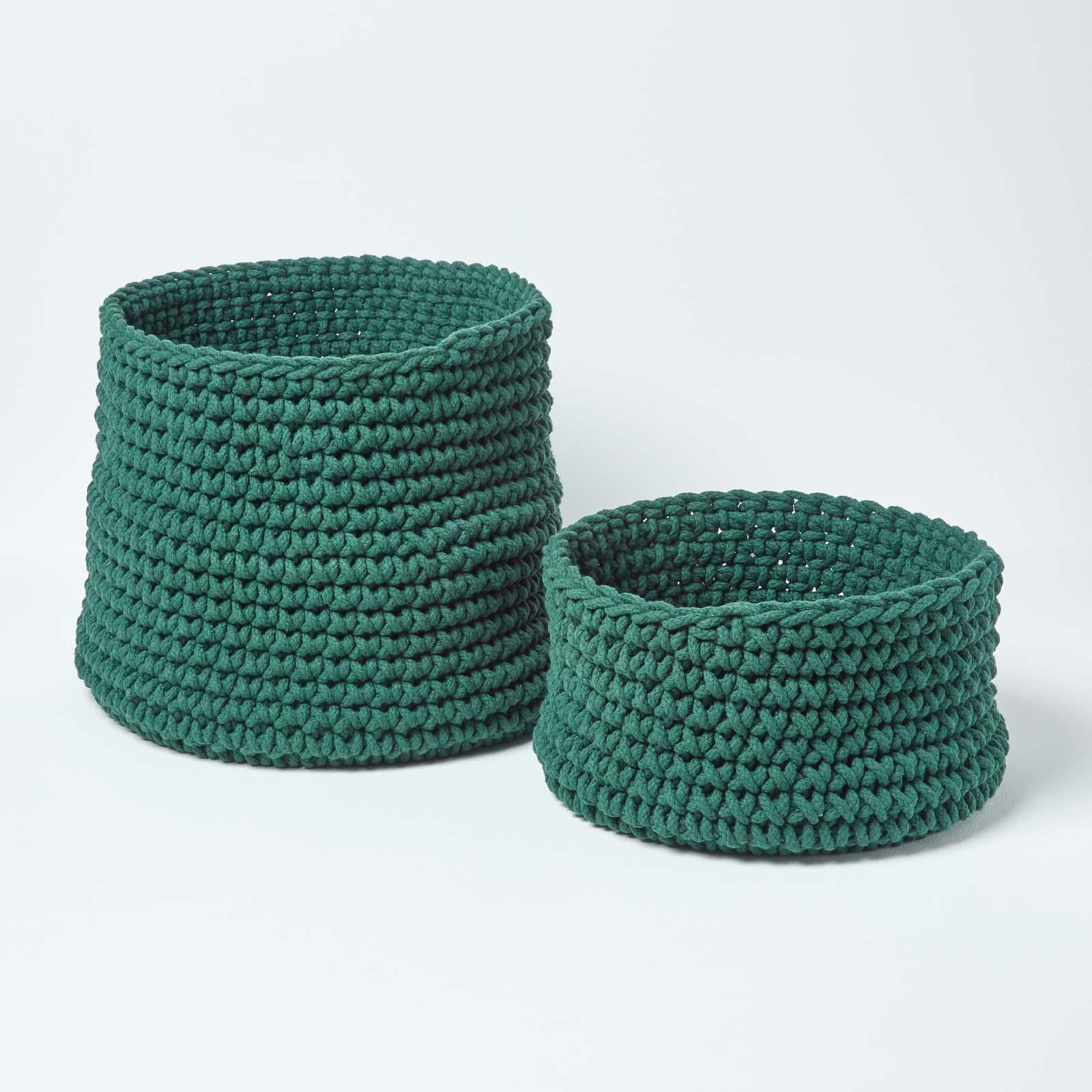 100% Cotton Round Knitted Storage Basket Books & Cloths Storage Handmade Basket - Picture 46 of 135