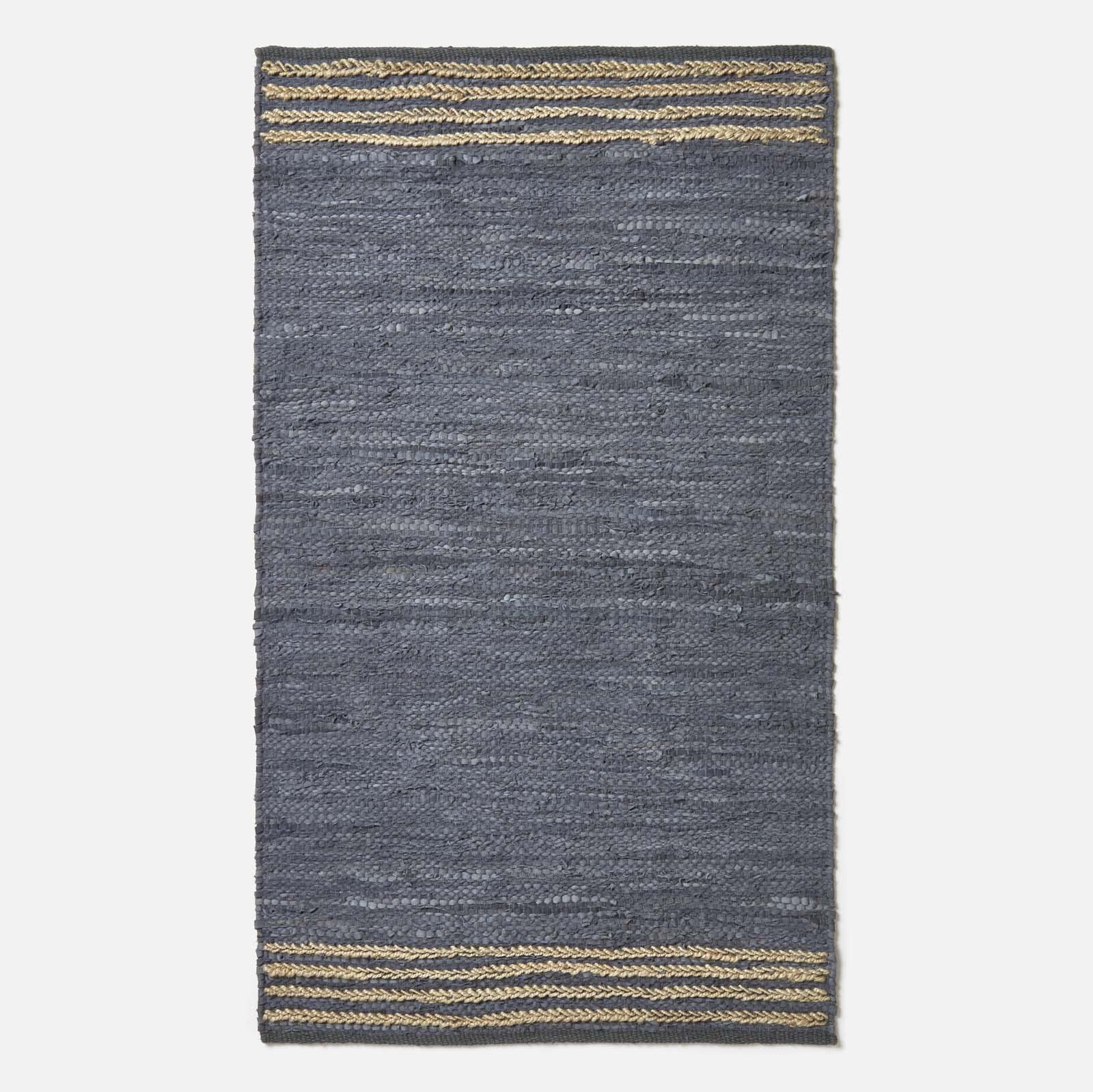 Handmade Stripe Design Recycled Eco Friendly Real Leather Rug and Runner - Picture 14 of 17