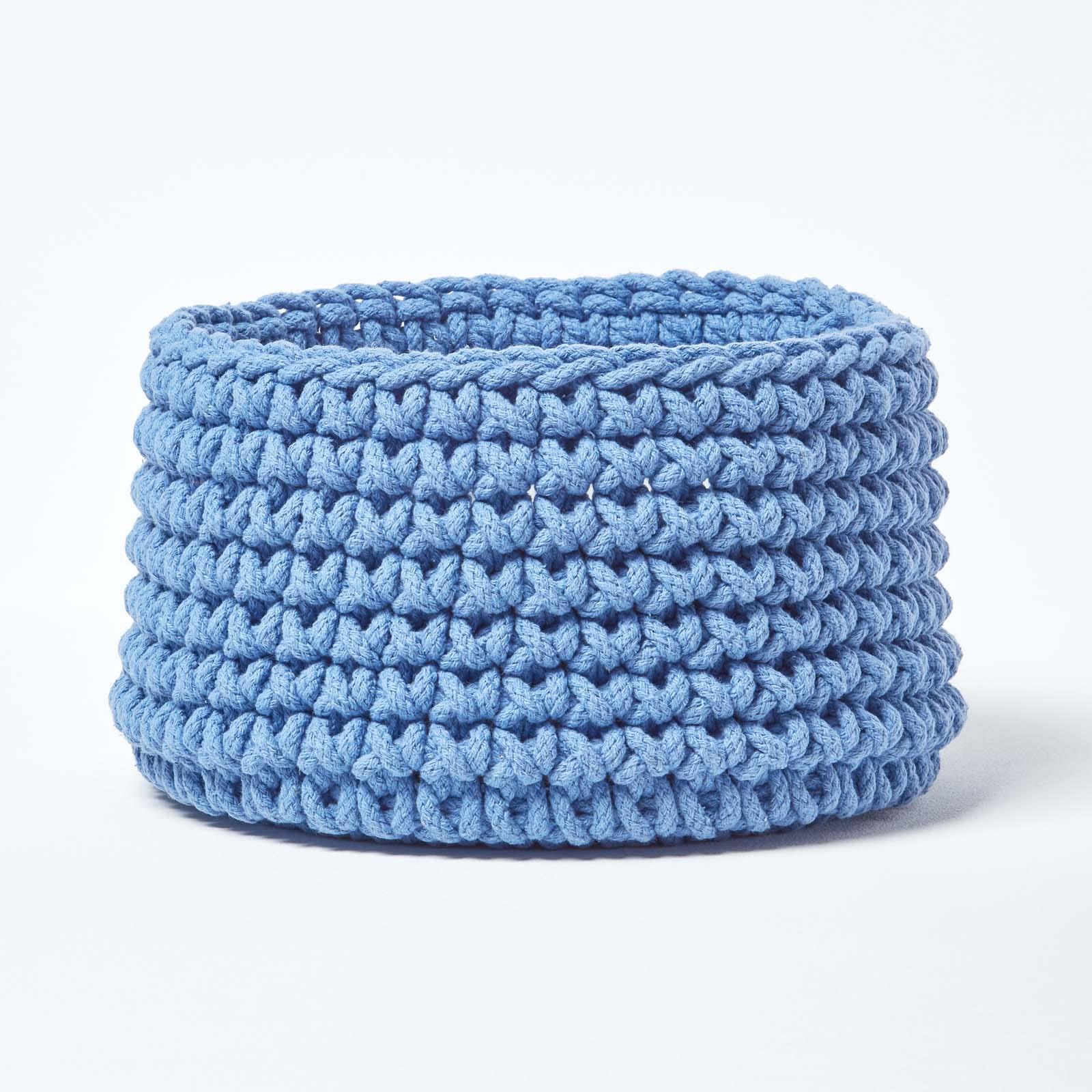 100% Cotton Round Knitted Storage Basket Books & Cloths Storage Handmade Basket - Picture 10 of 135