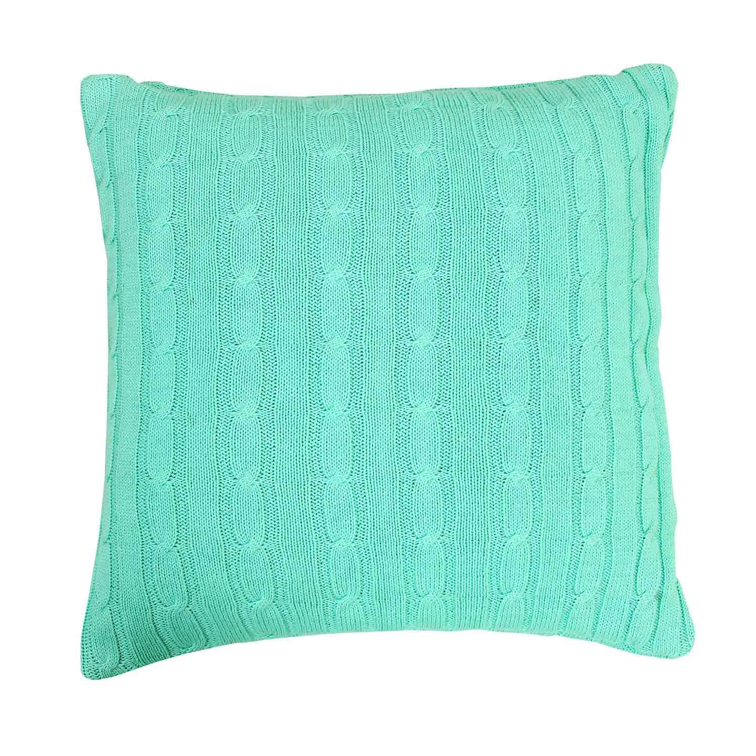 Cotton Cable Knit Cushion Cover Duck Egg Blue,Grey,Green,Pink,Navy Blue