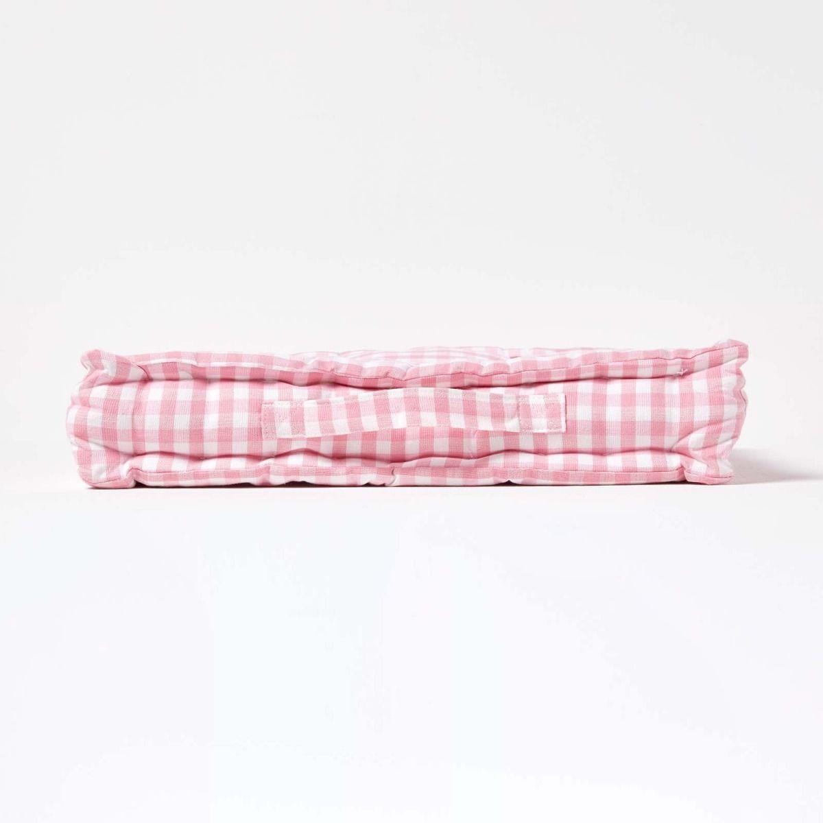 Gingham Check Large Floor Cushions Outdoor Garden Dining Booster Seat Pads - Picture 18 of 25