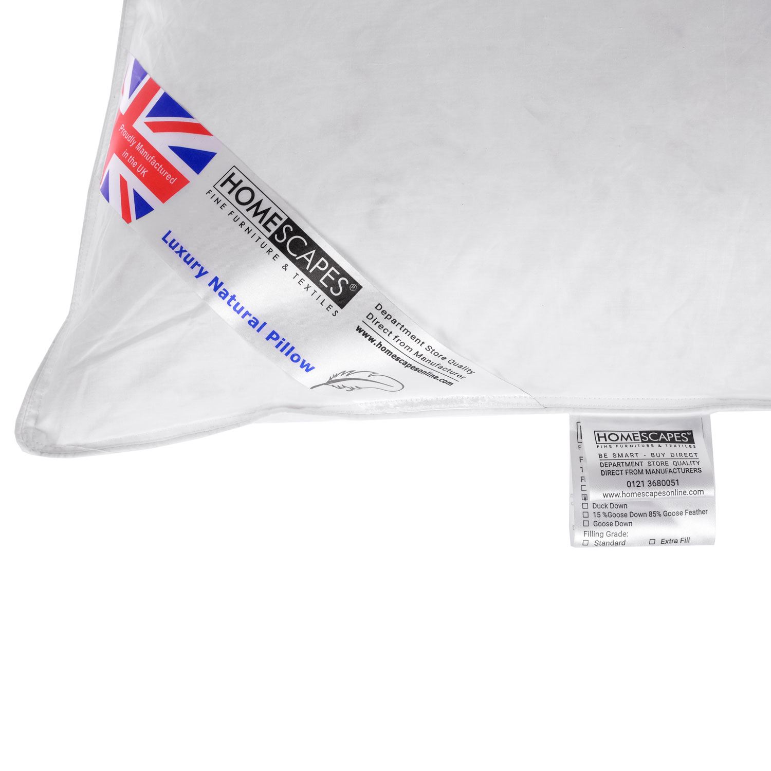 Duck Feather & Down Pillows Extra Filled Hotel Quality 100% Cotton Cover - Picture 8 of 8