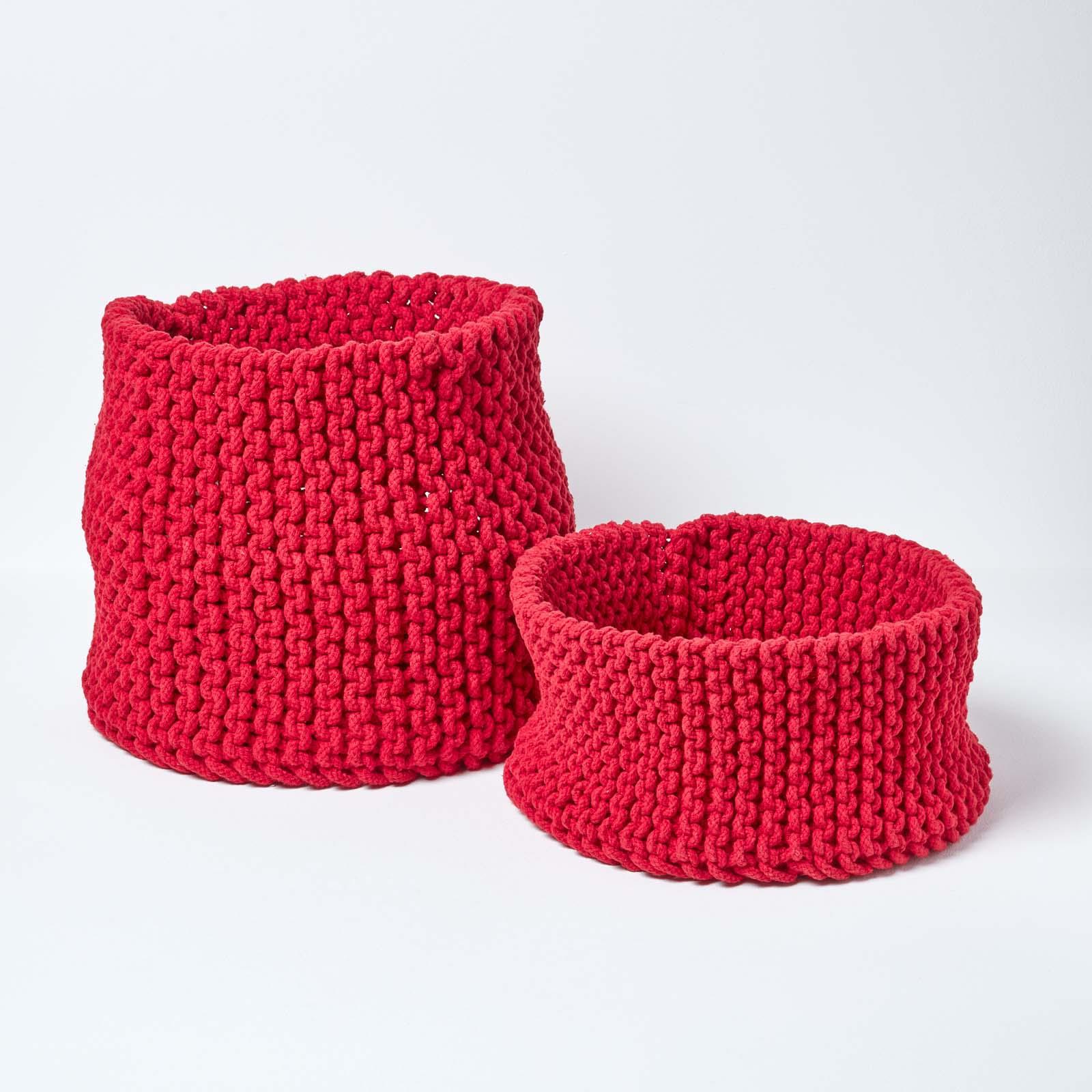 100% Cotton Round Knitted Storage Basket Books & Cloths Storage Handmade Basket - Picture 121 of 135
