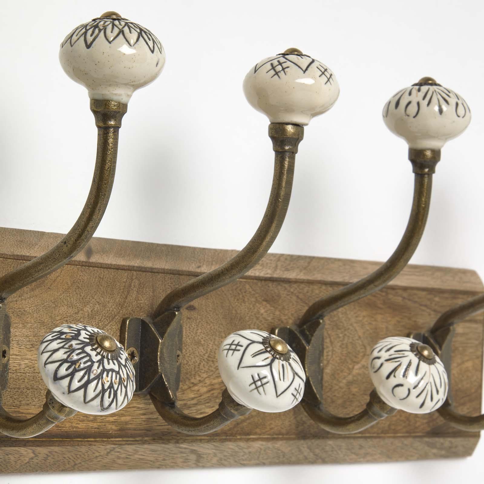 Wall Mounted Vintage style Decorative Coat Rack Hook Hangers with 2 and 4 Hooks - Afbeelding 19 van 29