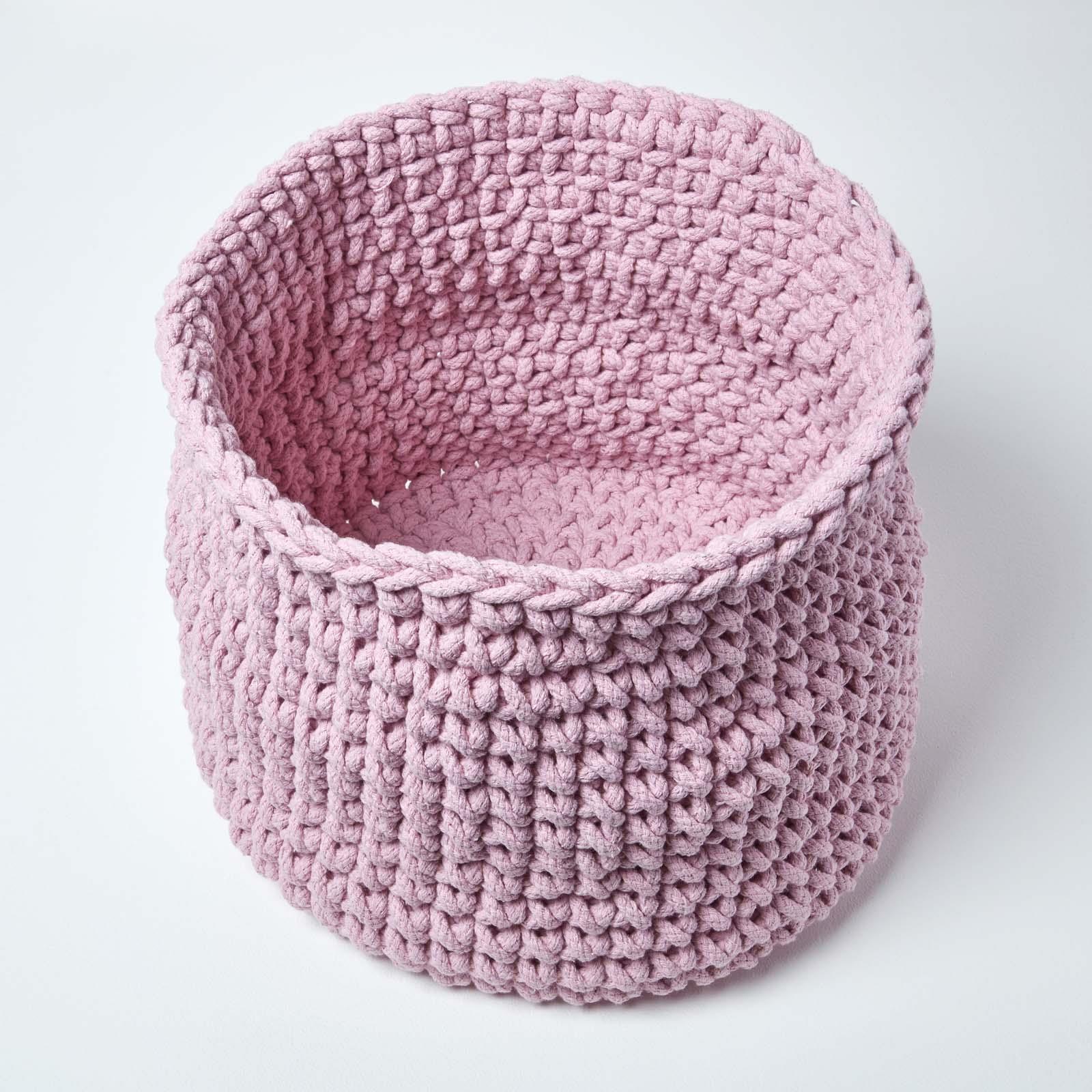 100% Cotton Round Knitted Storage Basket Books & Cloths Storage Handmade Basket - Picture 104 of 135