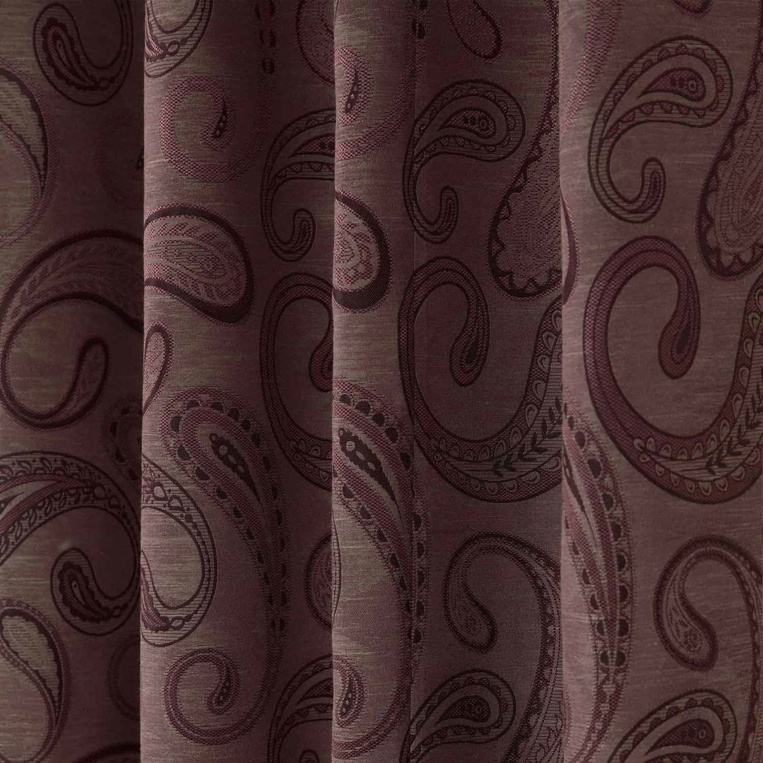 Pencil Pleat Fully Lined Ready Made Jacquard Curtains Traditional Paisley Design - Picture 10 of 13