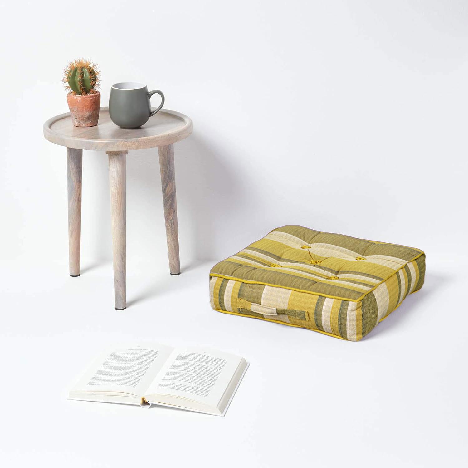 Morocco Striped Floor Cushion Outdoor Garden Dining Booster Seat Pads Square - Picture 45 of 49