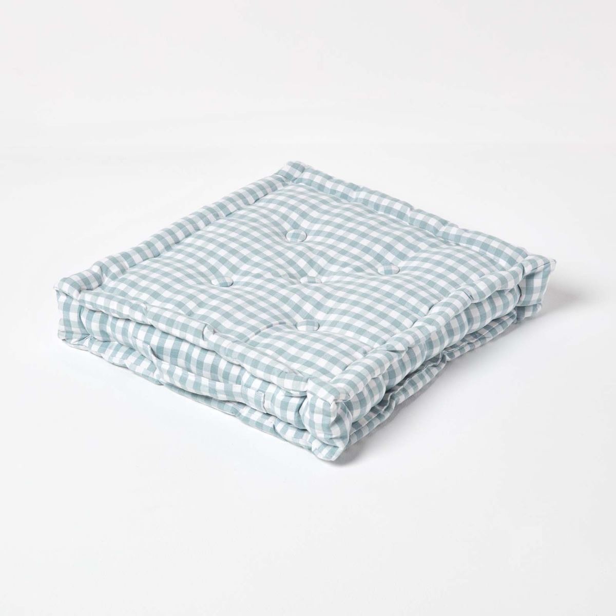Gingham Check Large Floor Cushions Outdoor Garden Dining Booster Seat Pads - Picture 8 of 25