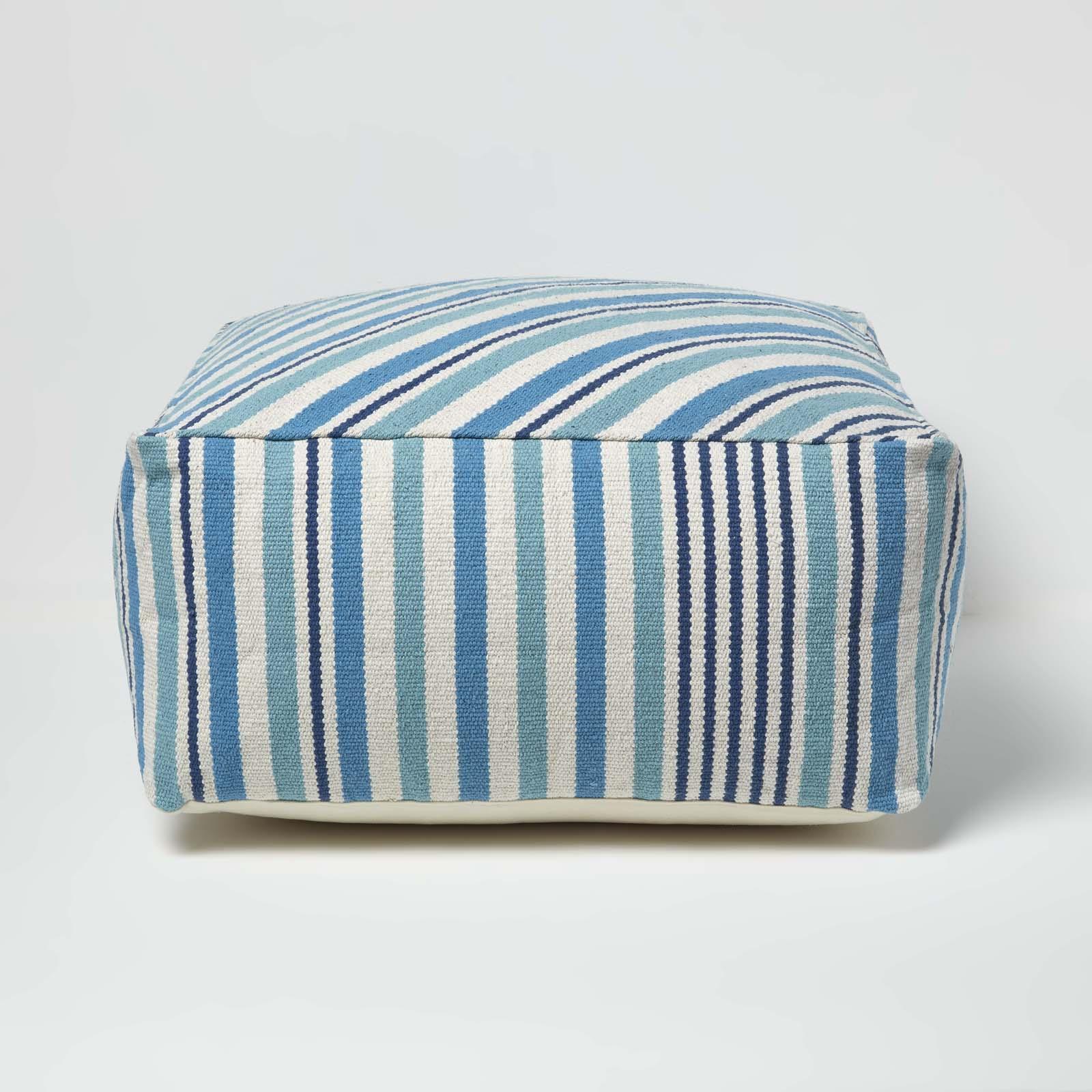 Striped Square Bean Bag Footstools Foot Rest Stool Pouffe Ottoman - Picture 12 of 26