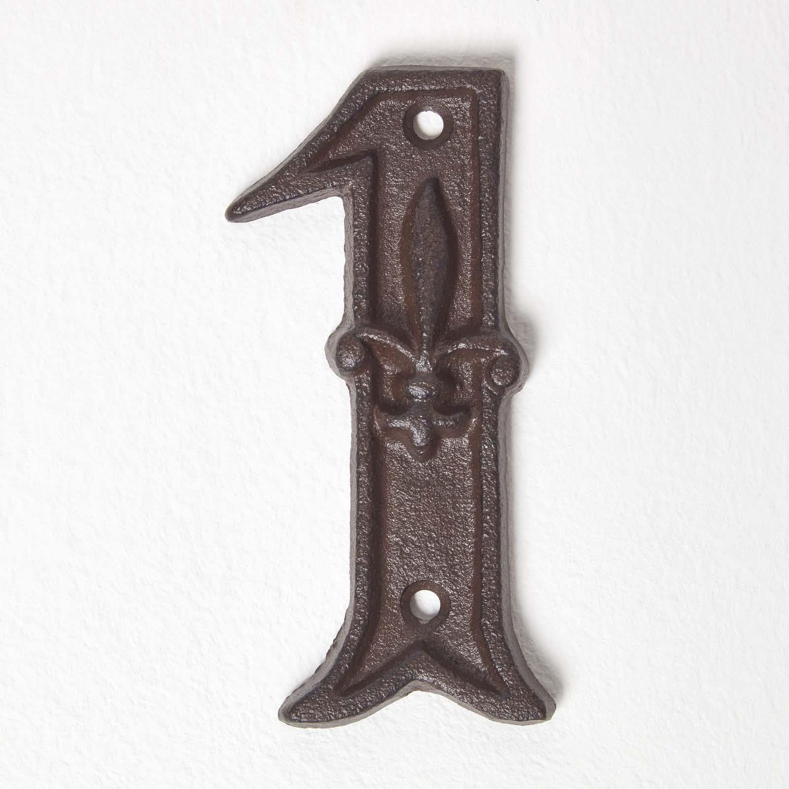Brown Antique Cast Iron Door Number Sign Address 0-9 Traditional Design - Picture 6 of 41