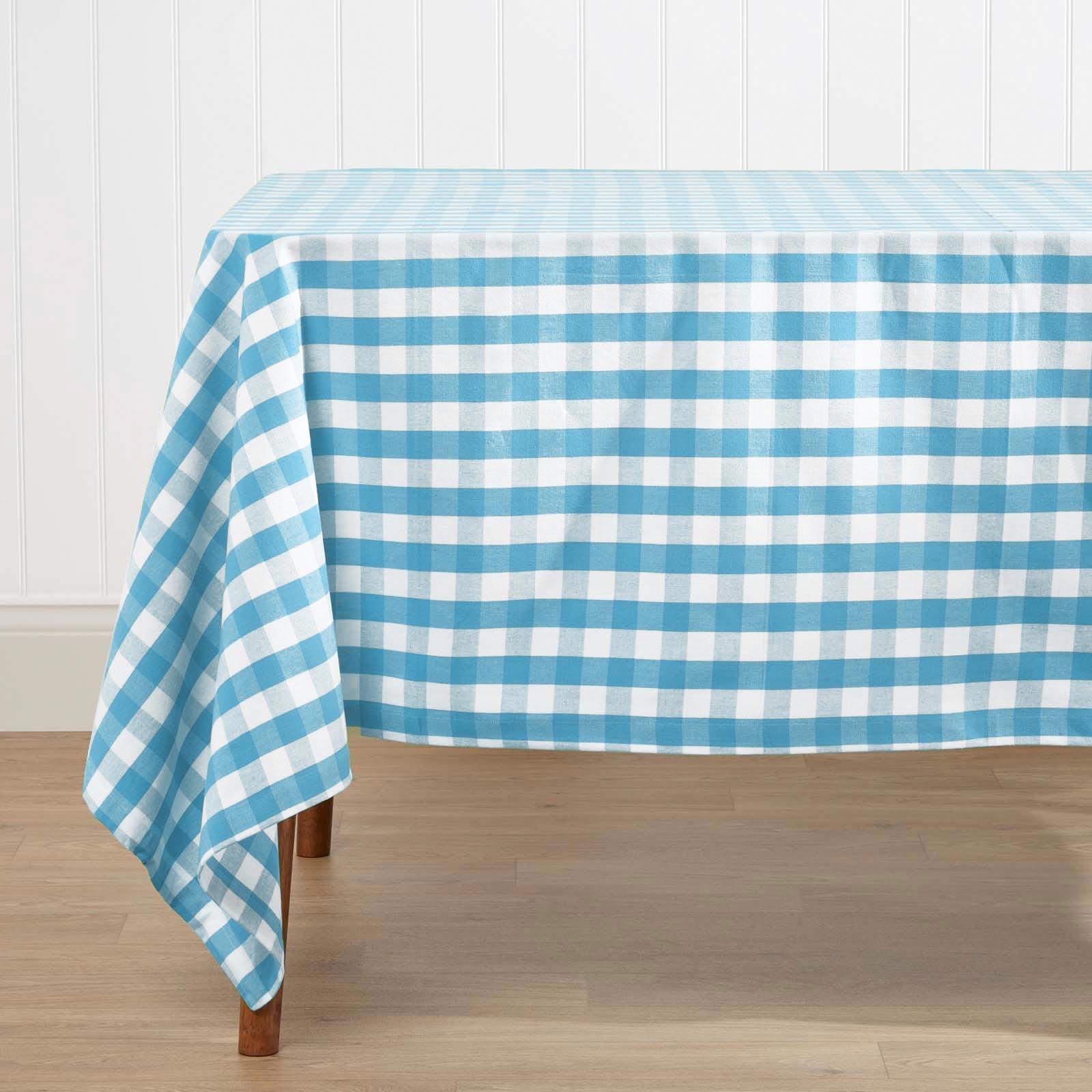 Block Check Tablecloth 100% Cotton Matching With Placemats, Napkins and Seat Pad - Picture 3 of 25