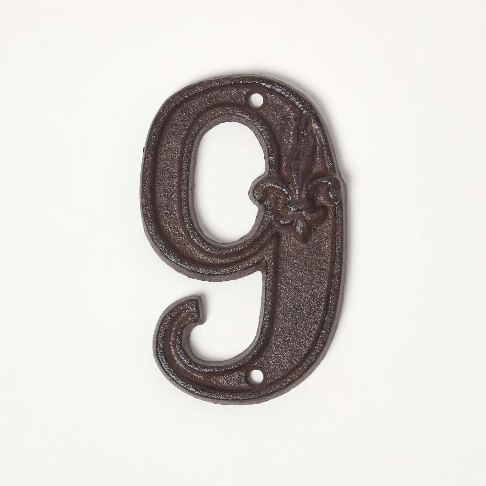 Brown Antique Cast Iron Door Number Sign Address 0-9 Traditional Design - Picture 38 of 41