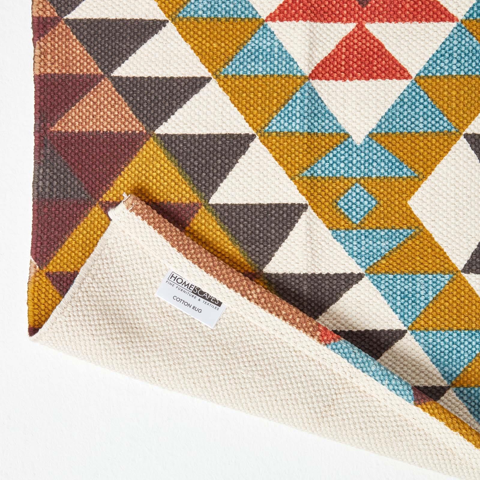Handwoven Hallway Runner 100% Cotton Hall Rug Multicolour Geometric Printed - Picture 26 of 41