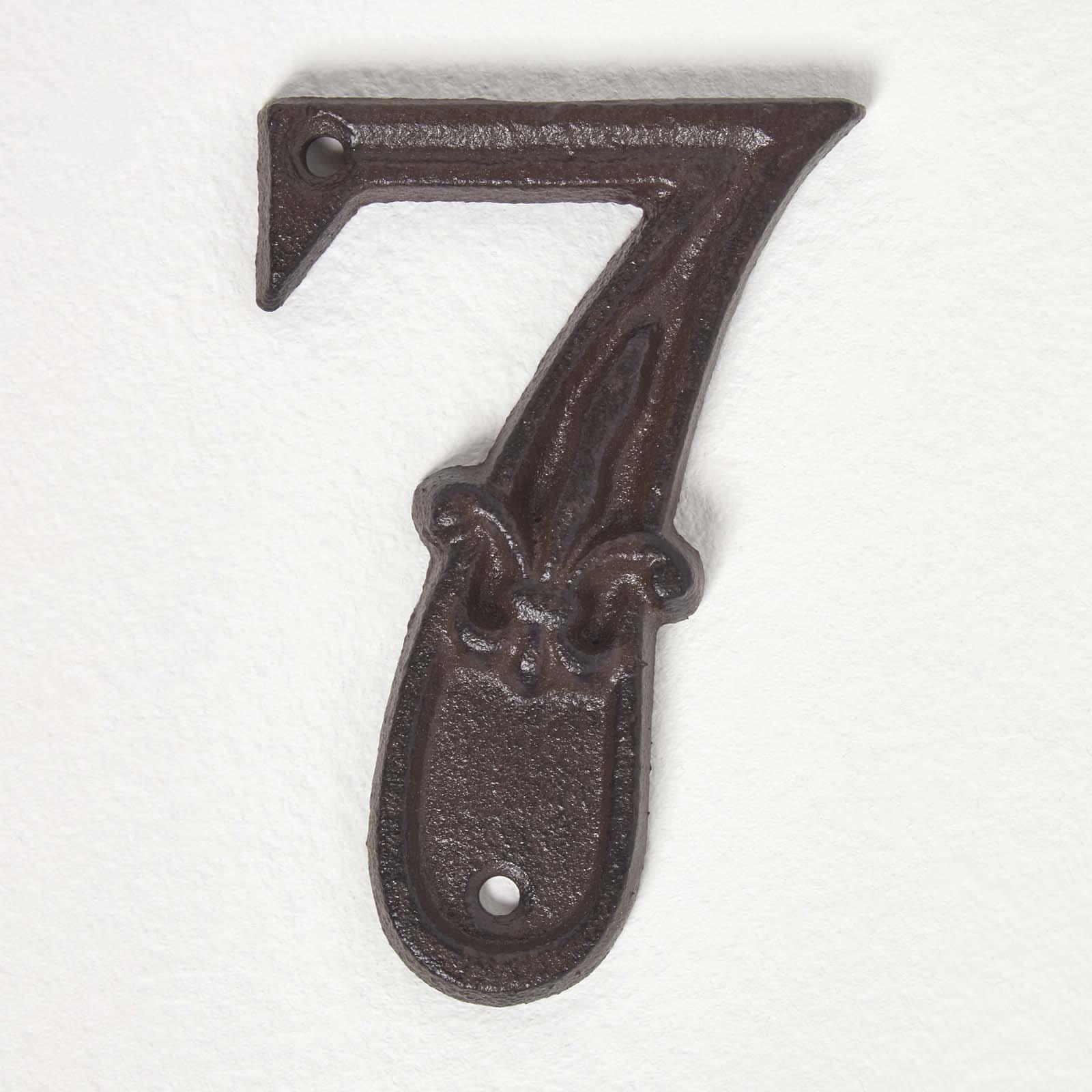Brown Antique Cast Iron Door Number Sign Address 0-9 Traditional Design - Picture 30 of 41