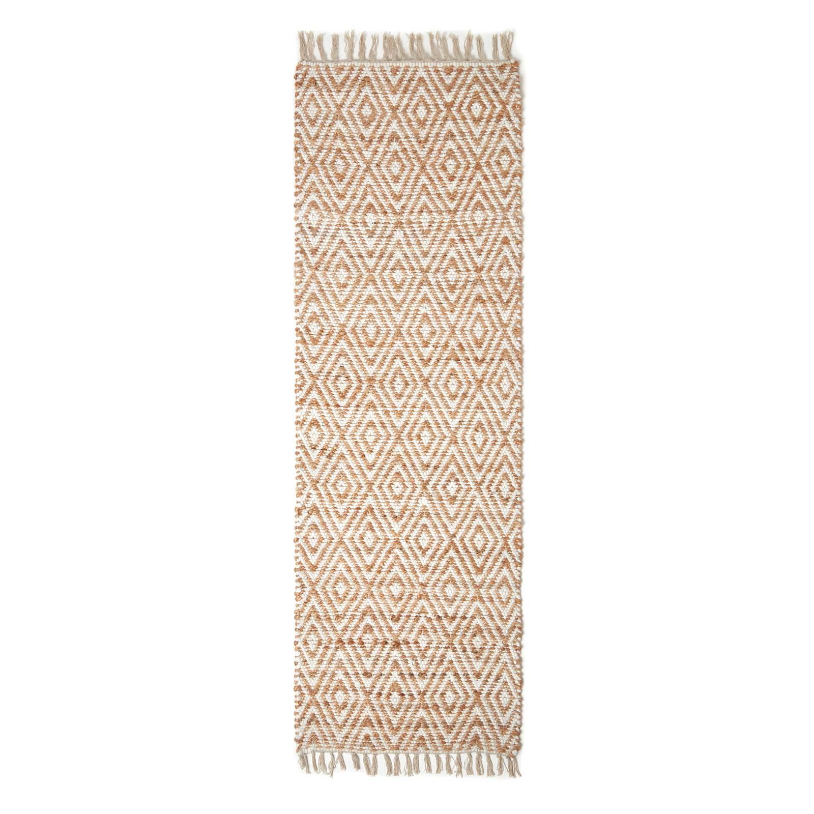 Handwoven Geometric & Checked Pattern Contemorary Style Cotton Hallway Runner - Picture 18 of 36