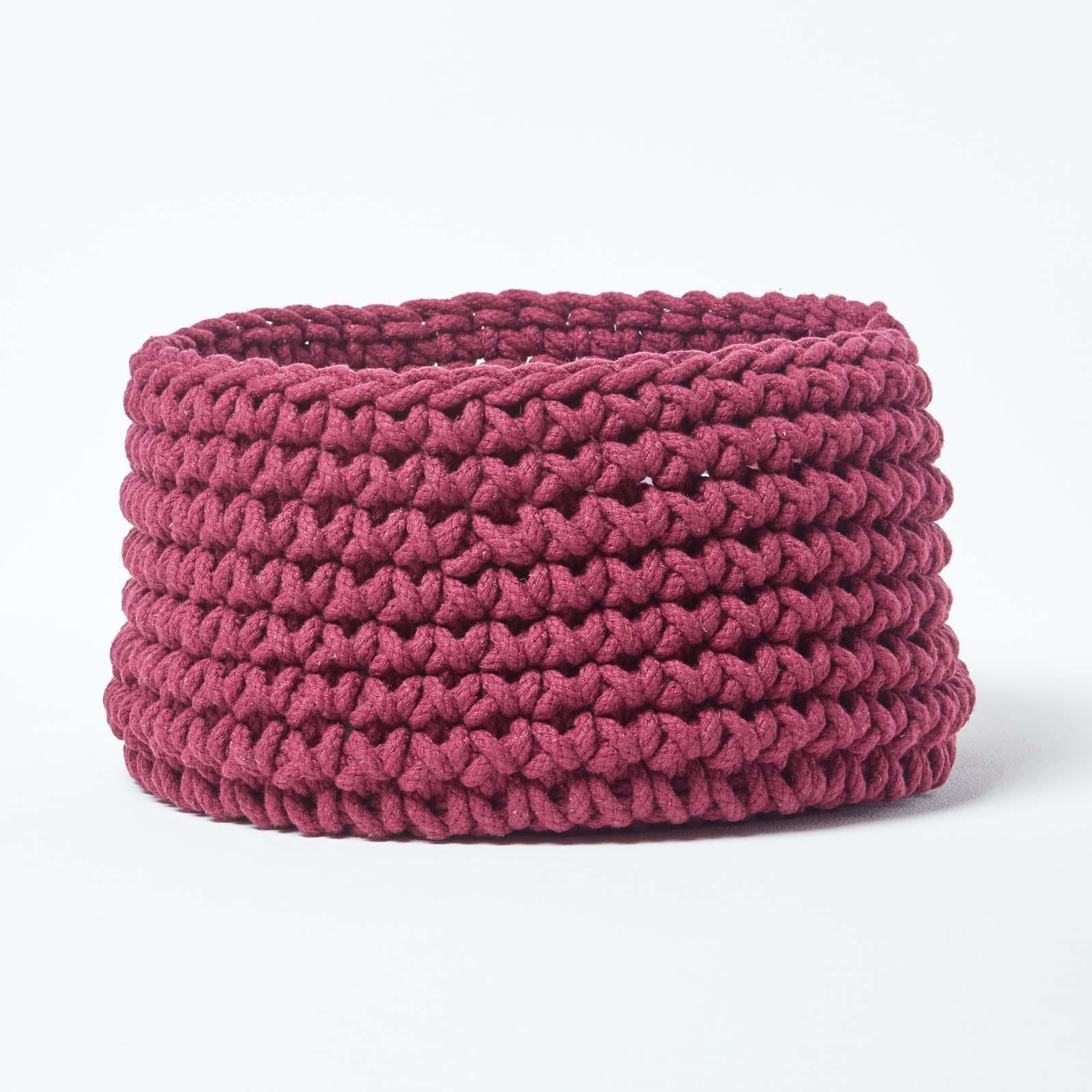 100% Cotton Round Knitted Storage Basket Books & Cloths Storage Handmade Basket - Picture 108 of 135