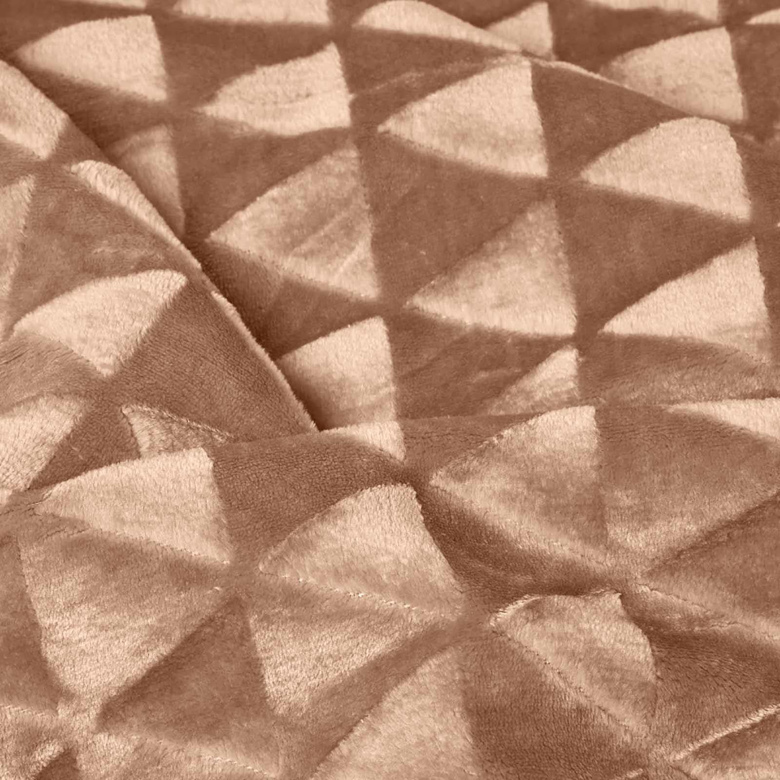 Velvet Throw Over Sofa Bedspread Geometric Triangle Soft Bed Protector Cover - Picture 33 of 74