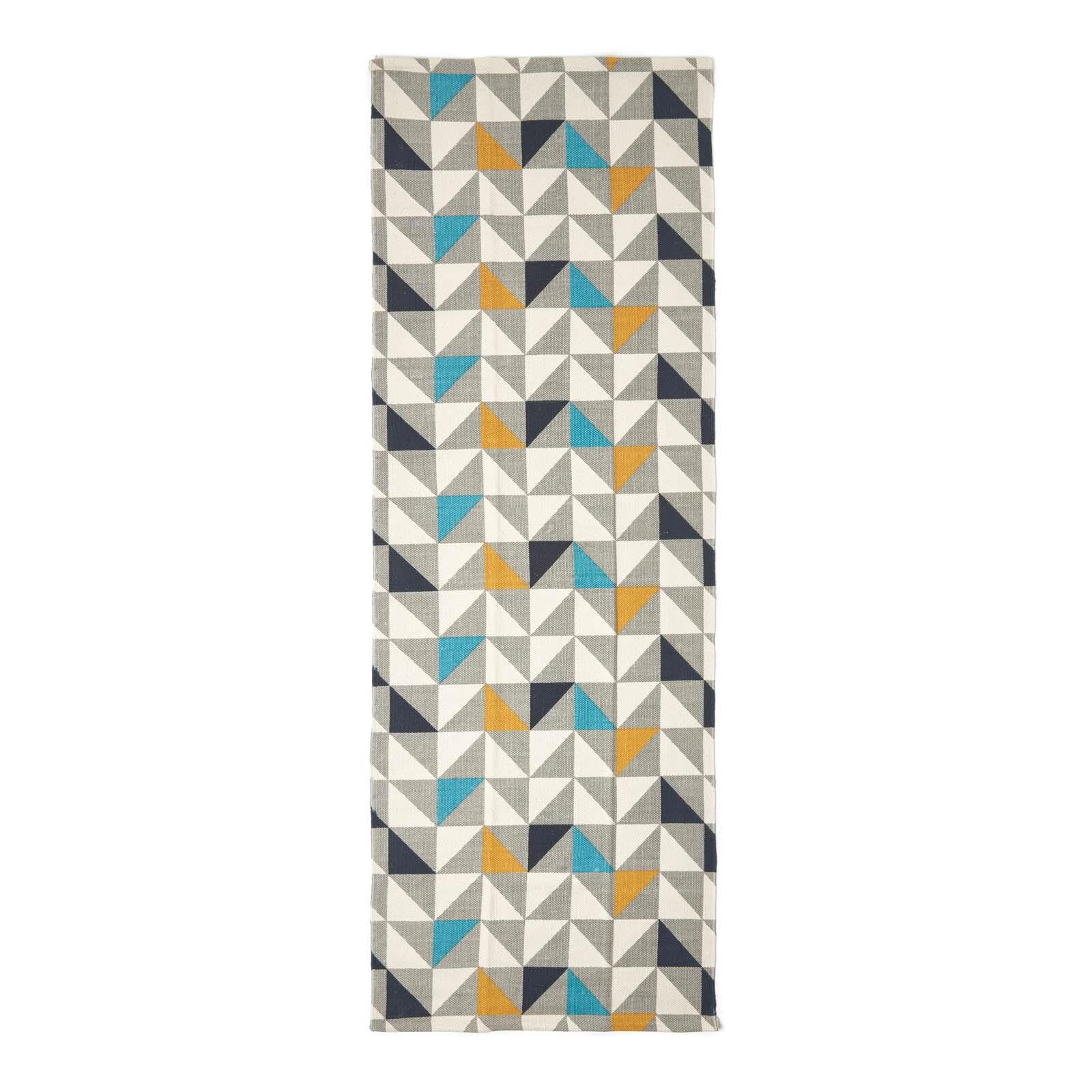 Handwoven Hallway Runner 100% Cotton Hall Rug Multicolour Geometric Printed - Picture 3 of 41