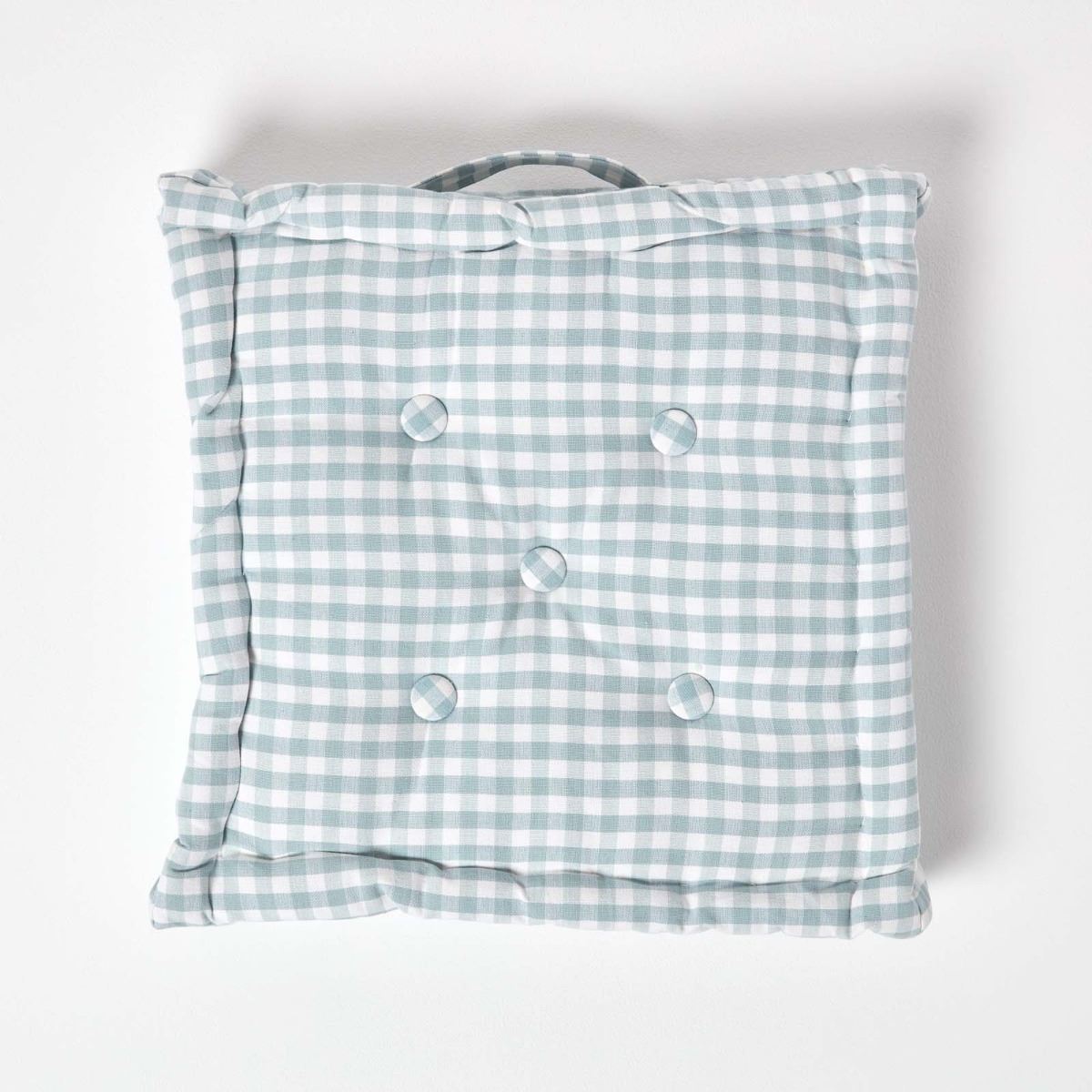 Gingham Check Large Floor Cushions Outdoor Garden Dining Booster Seat Pads - Picture 10 of 25