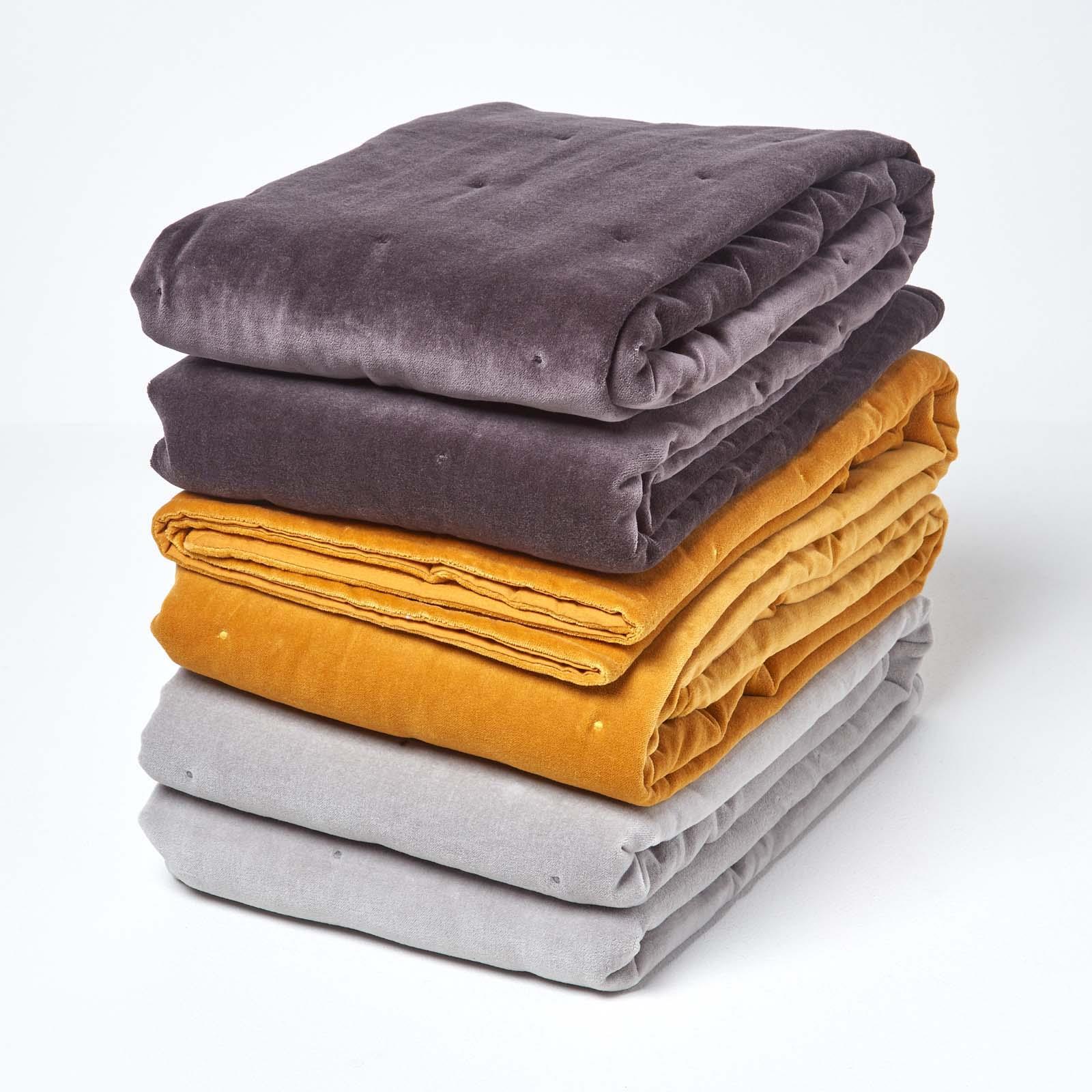 Luxurious Super Soft Cotton Velvet Woven Washable Quilted Sofa or Bed Throw - Picture 21 of 57