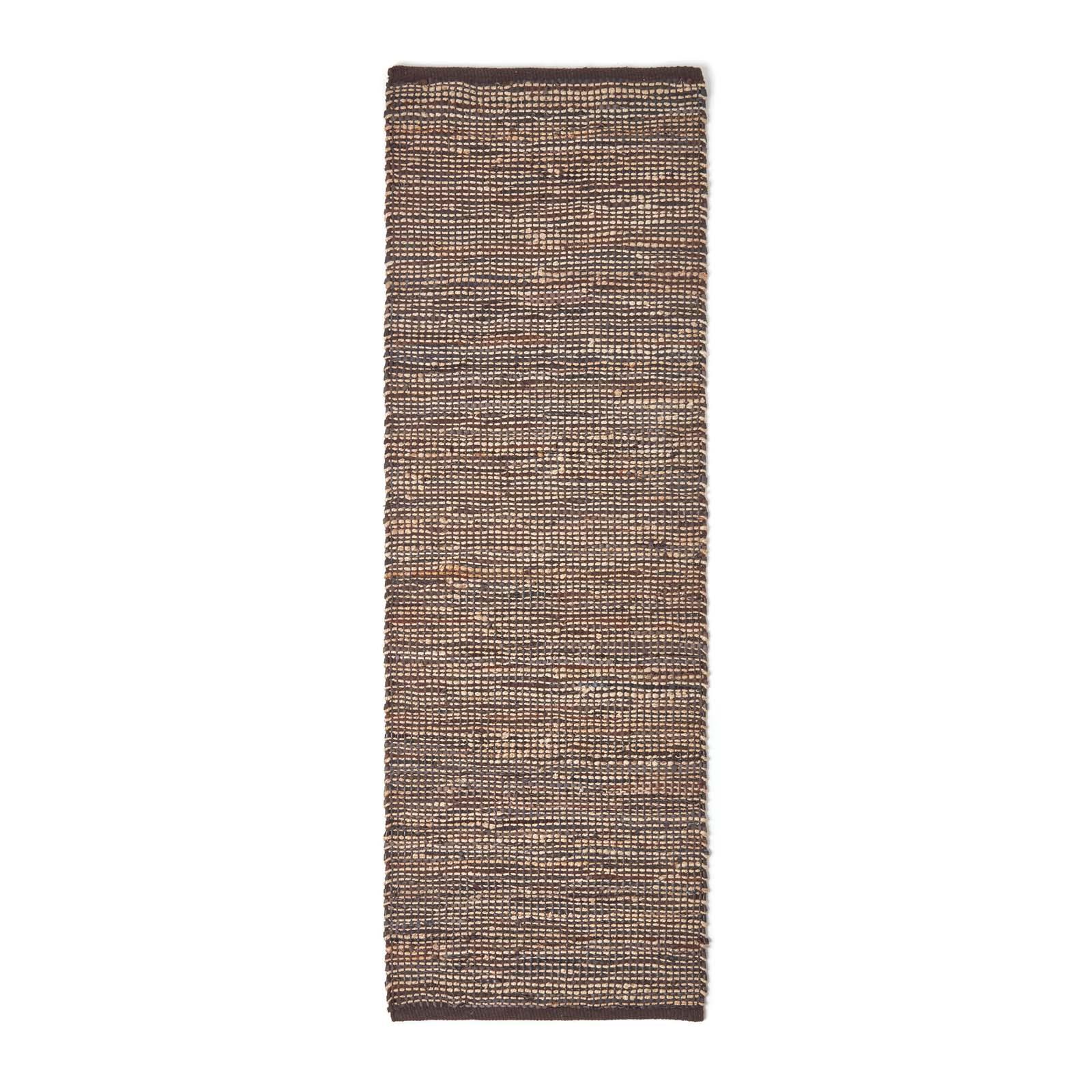 Madras Leather Hemp Rugs for Living Rooms, Brown, Natural - Picture 5 of 20