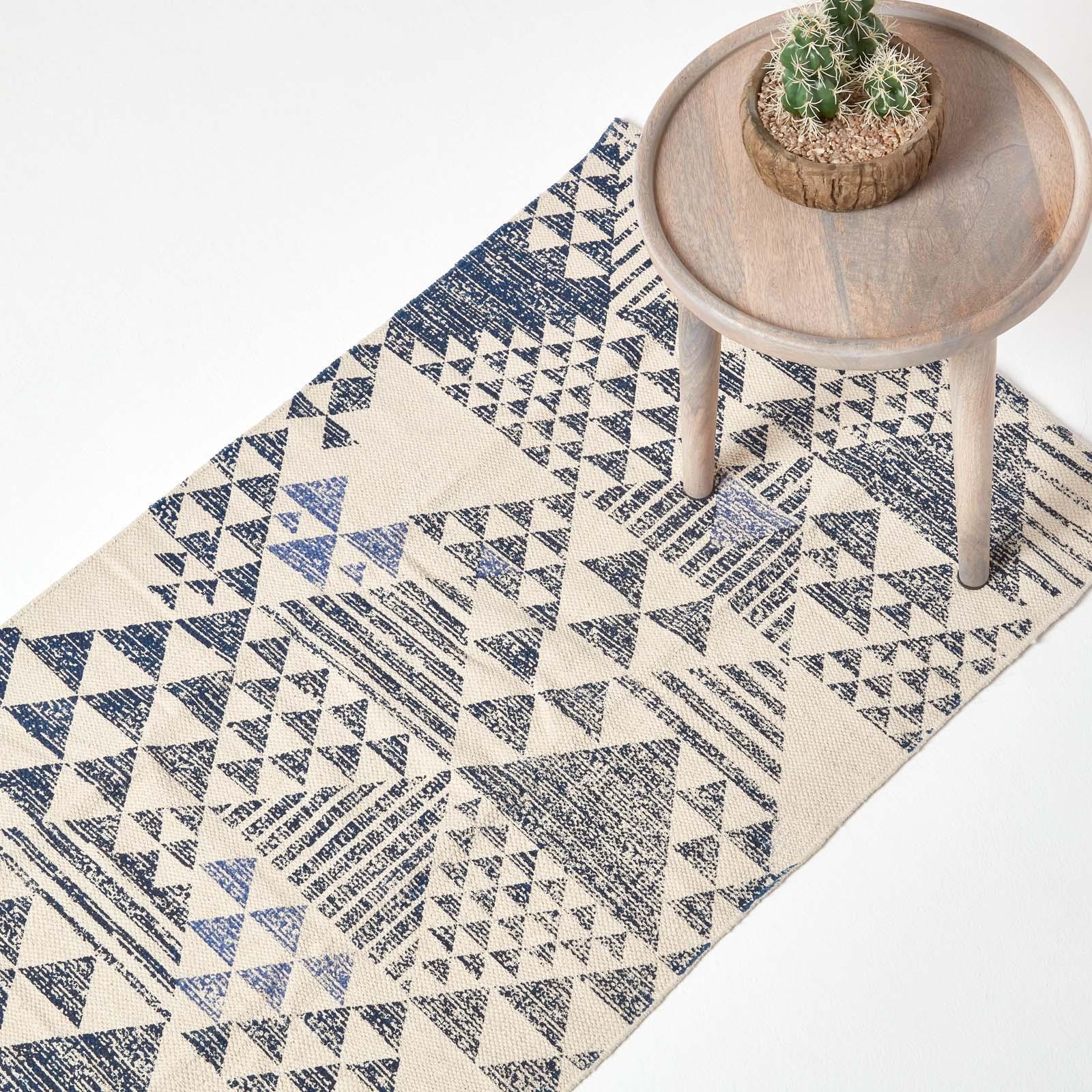 Handwoven Hallway Runner 100% Cotton Hall Rug Multicolour Geometric Printed - Picture 12 of 41