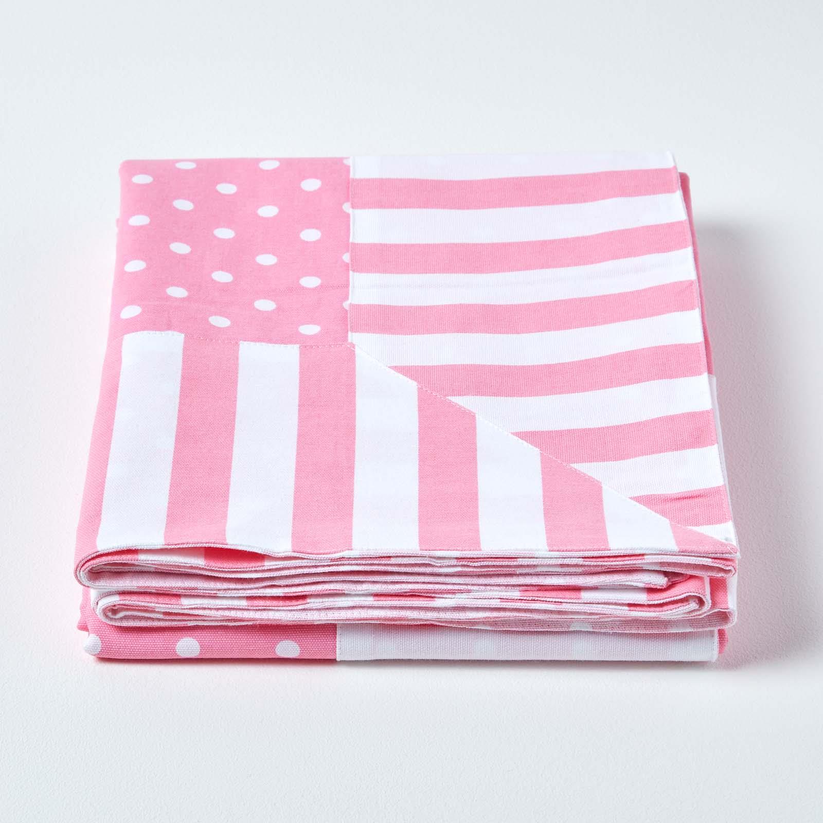 Cotton Pink Heart Decorative Sofa Throw, Red Polka Dots, Blue Stars and Stripes - Picture 17 of 55