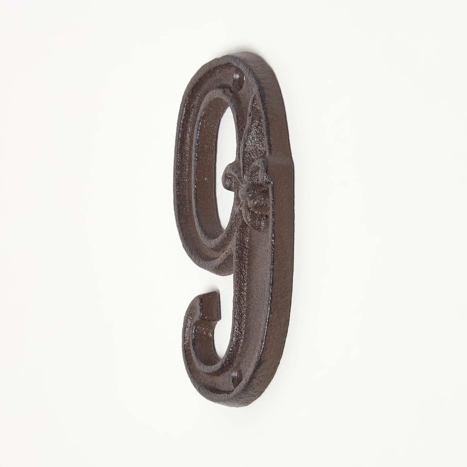 Brown Antique Cast Iron Door Number Sign Address 0-9 Traditional Design - Picture 40 of 41