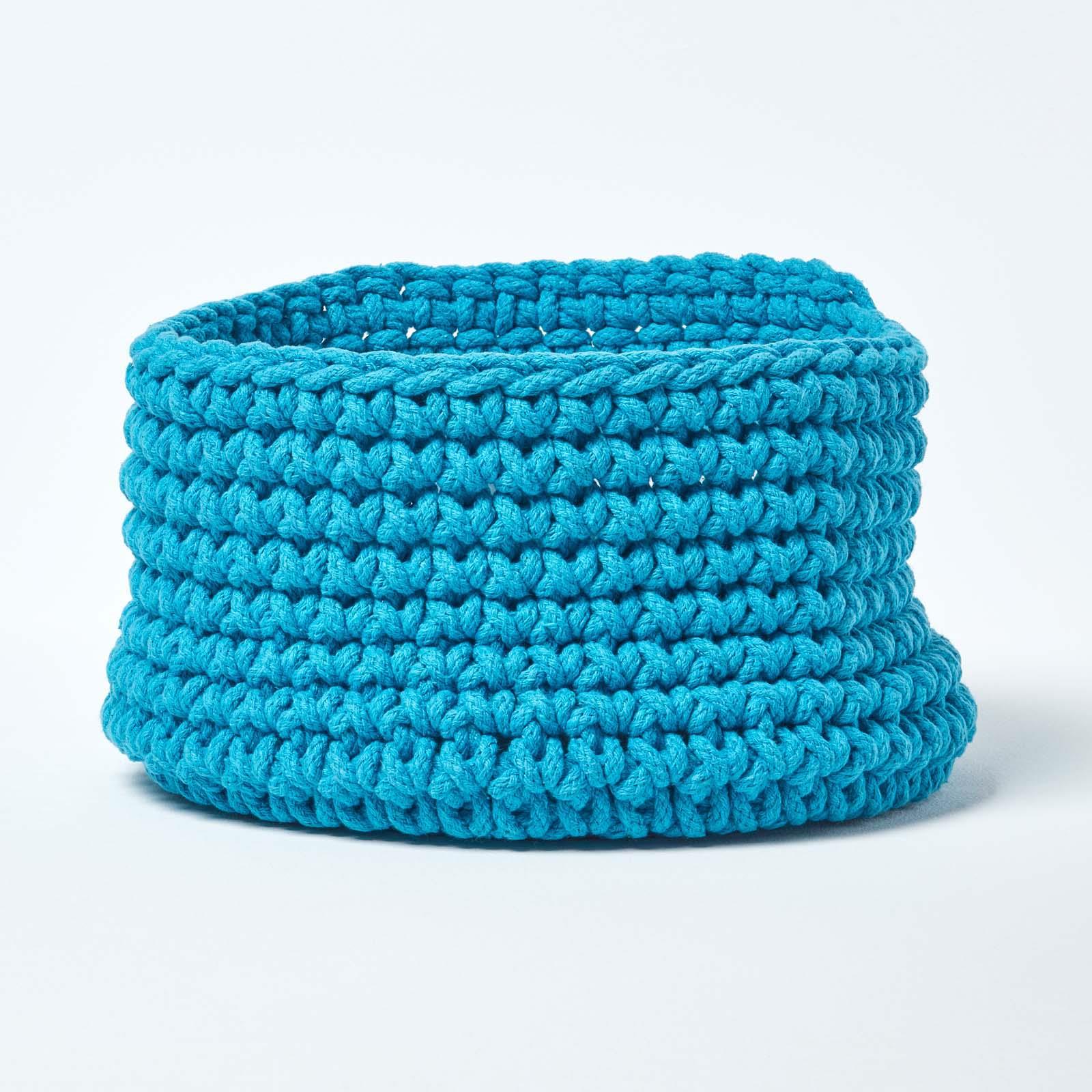 100% Cotton Round Knitted Storage Basket Books & Cloths Storage Handmade Basket - Picture 122 of 135