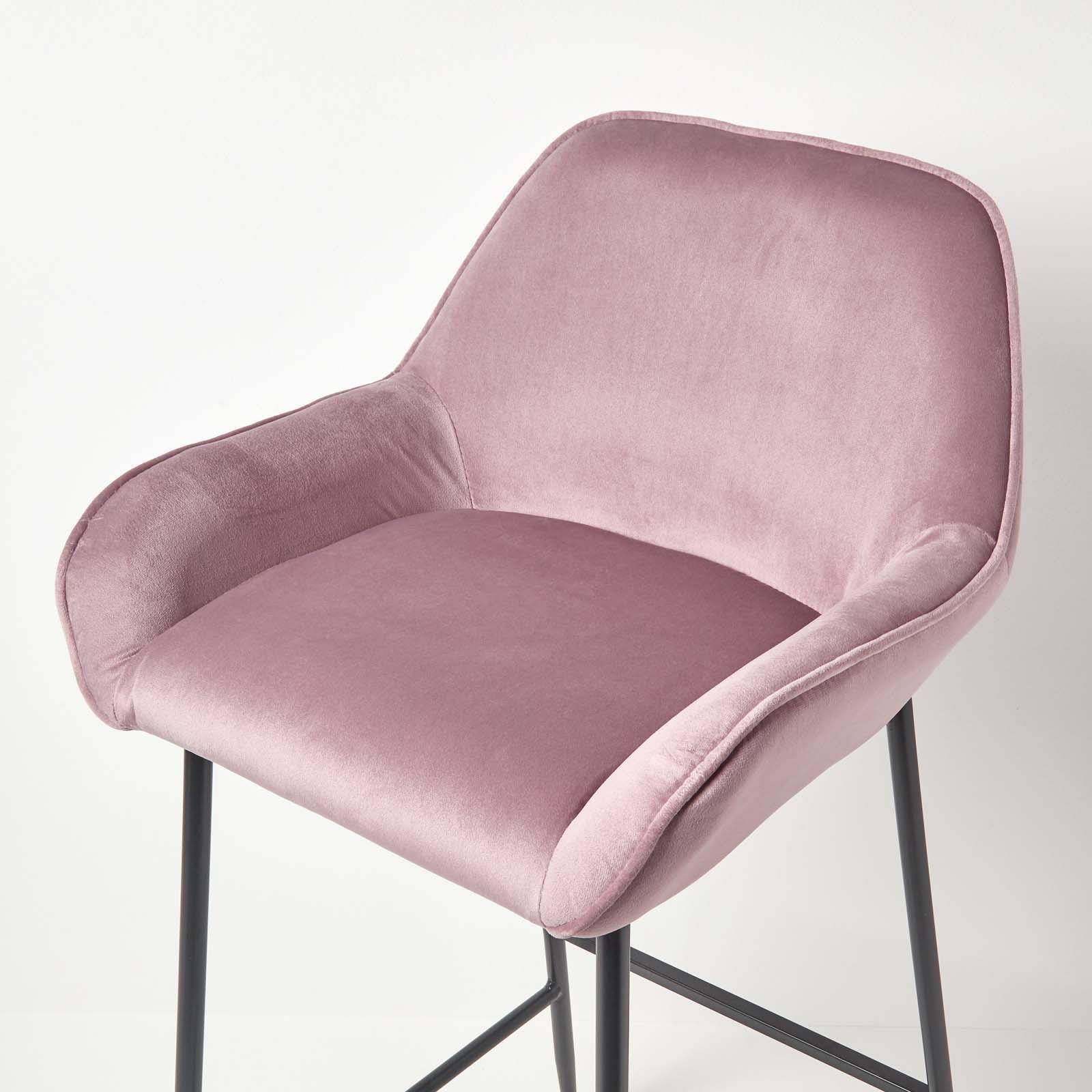 Velvet Bar Stool Chair On-Trend Kitchen Breakfast Bar Stool with Backrest - Picture 4 of 40