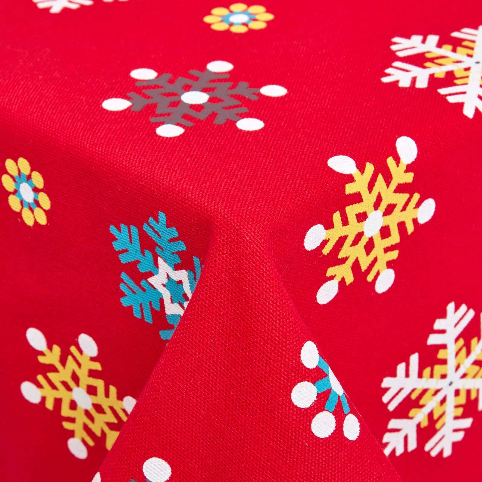 Christmas Cotton Red Snowflake Tablecloth Napkin Placemat Runner Decoration - Picture 8 of 34
