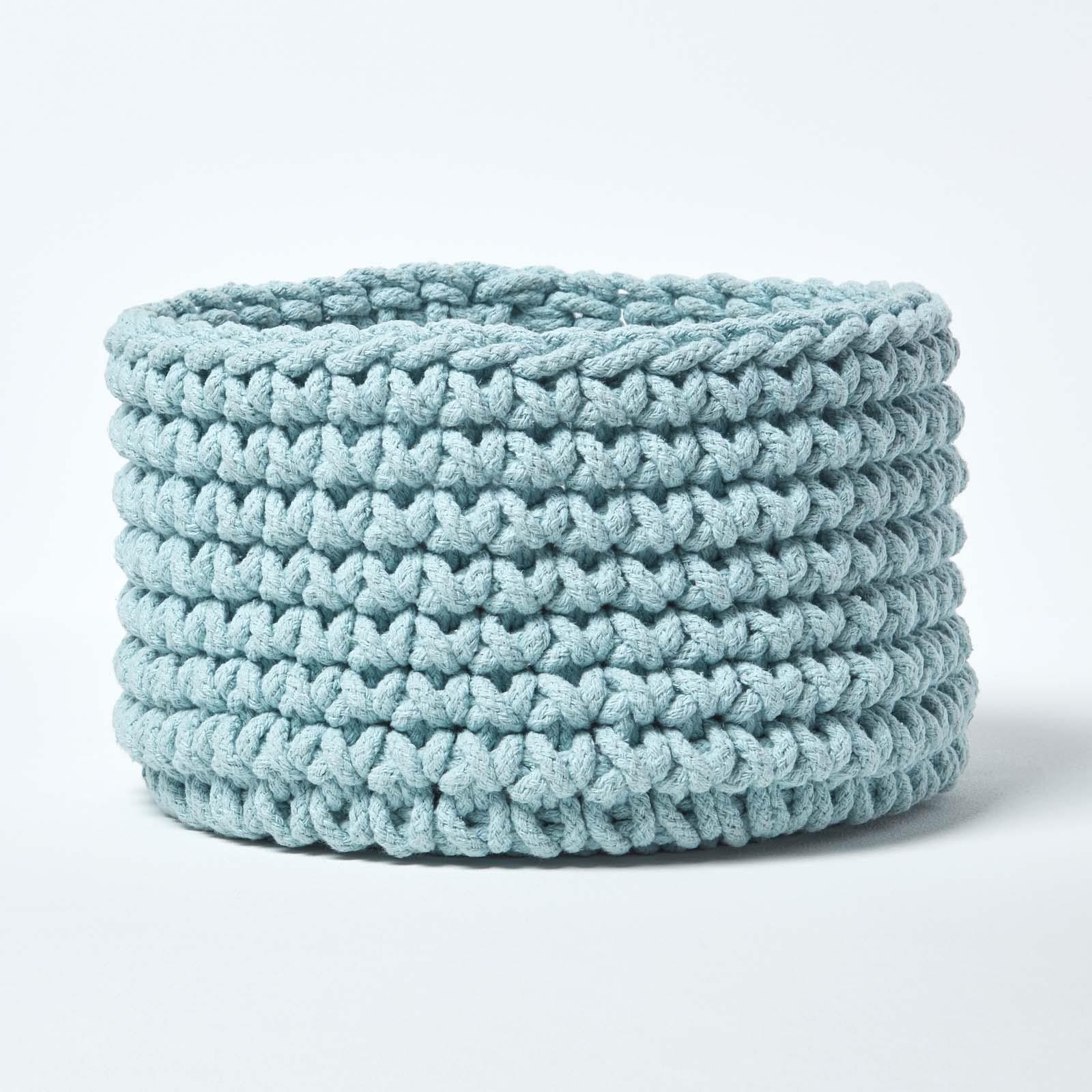 100% Cotton Round Knitted Storage Basket Books & Cloths Storage Handmade Basket - Picture 94 of 135
