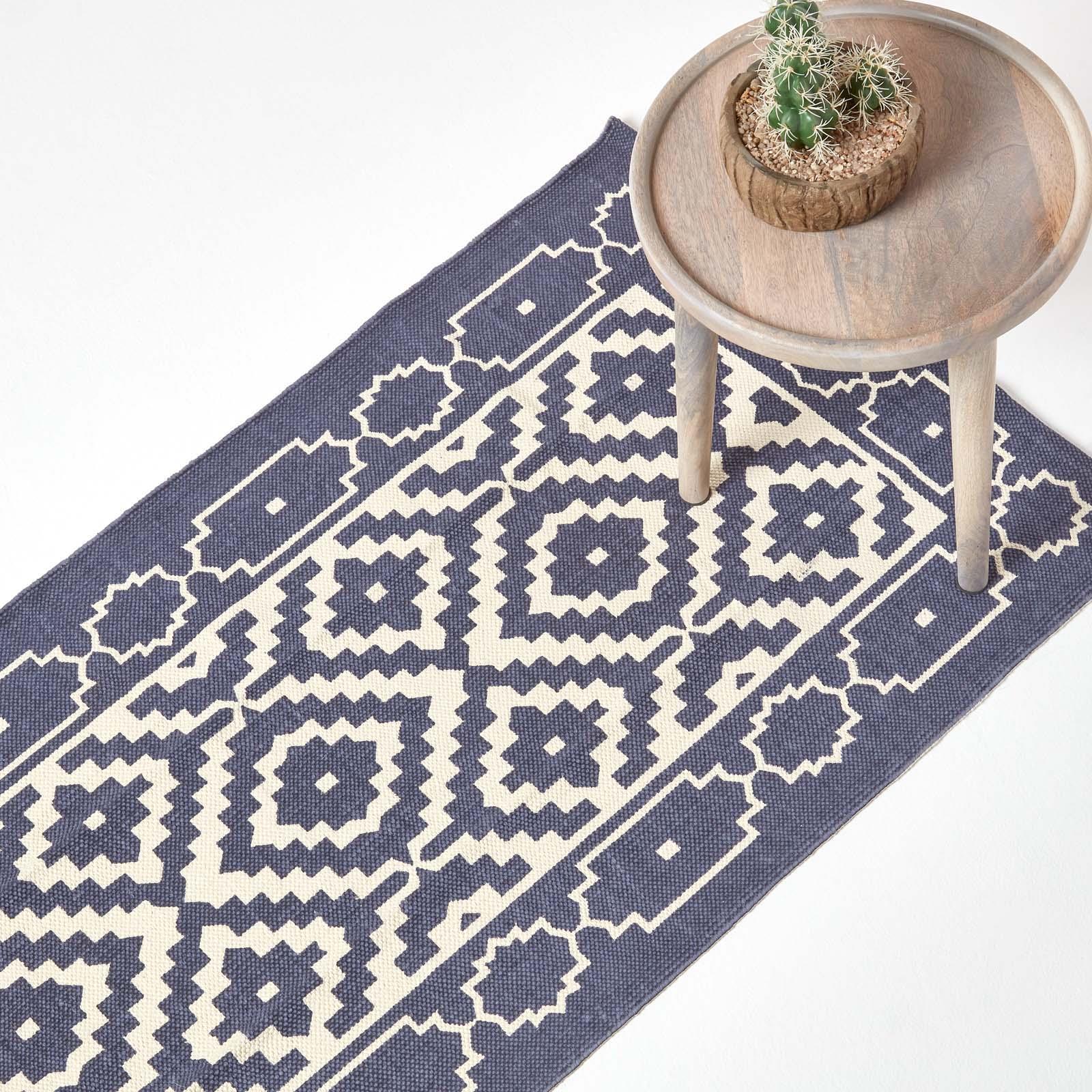 Handwoven Hallway Runner 100% Cotton Hall Rug Multicolour Geometric Printed - Picture 17 of 41